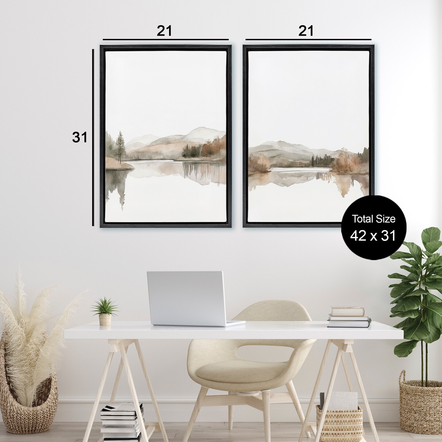 Stupell Industries Softly Flowing Landscape 2pc Floating Frame Set, design by Mona Grace
