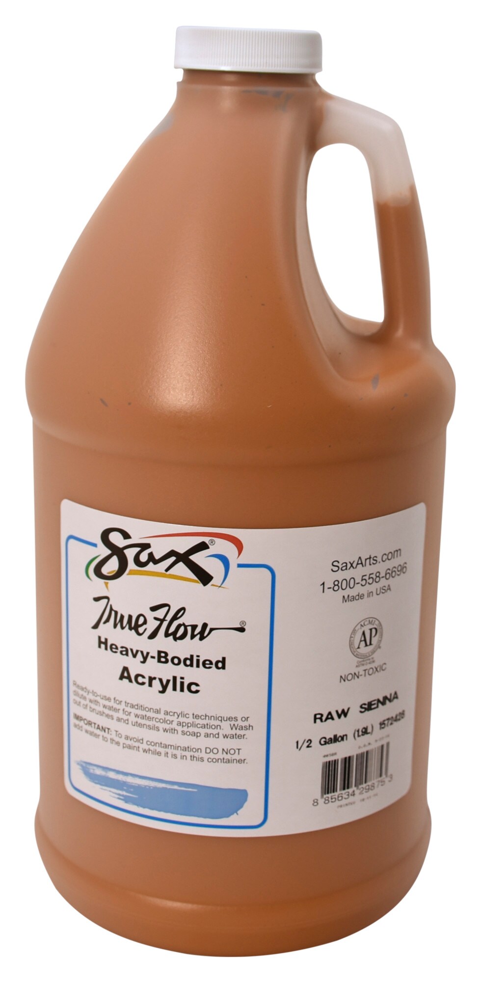 Sax Heavy Body Acrylic Paint, 1/2 Gallon, Raw Sienna