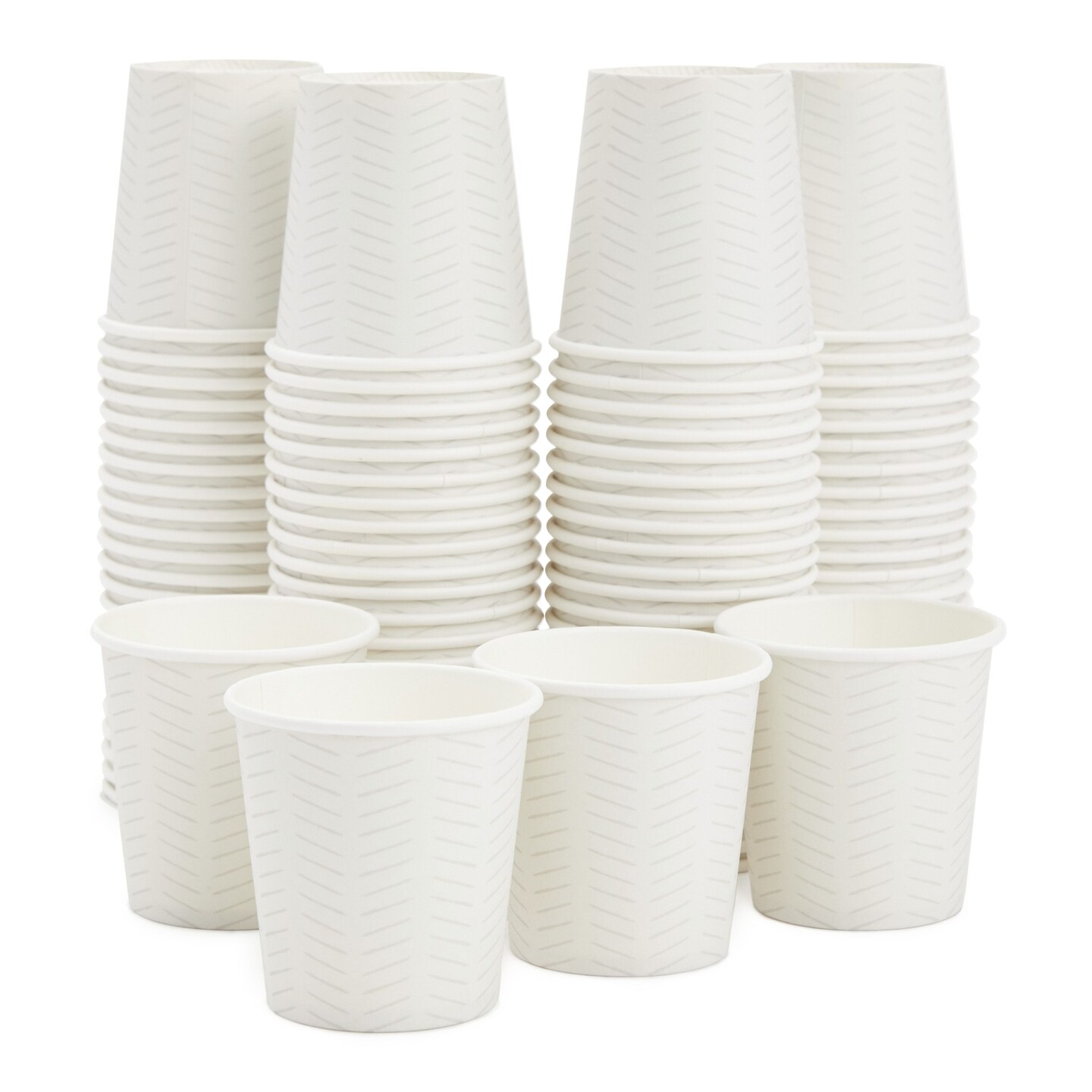 Sparkle and Bash 4 oz Disposable Coffee Cups - Convenient Mouthwash Rinse Container & Espresso Cup - Leak-Resistant Disposable Paper Vessel - 4 fl oz, 100-Count Coffee Pack, White