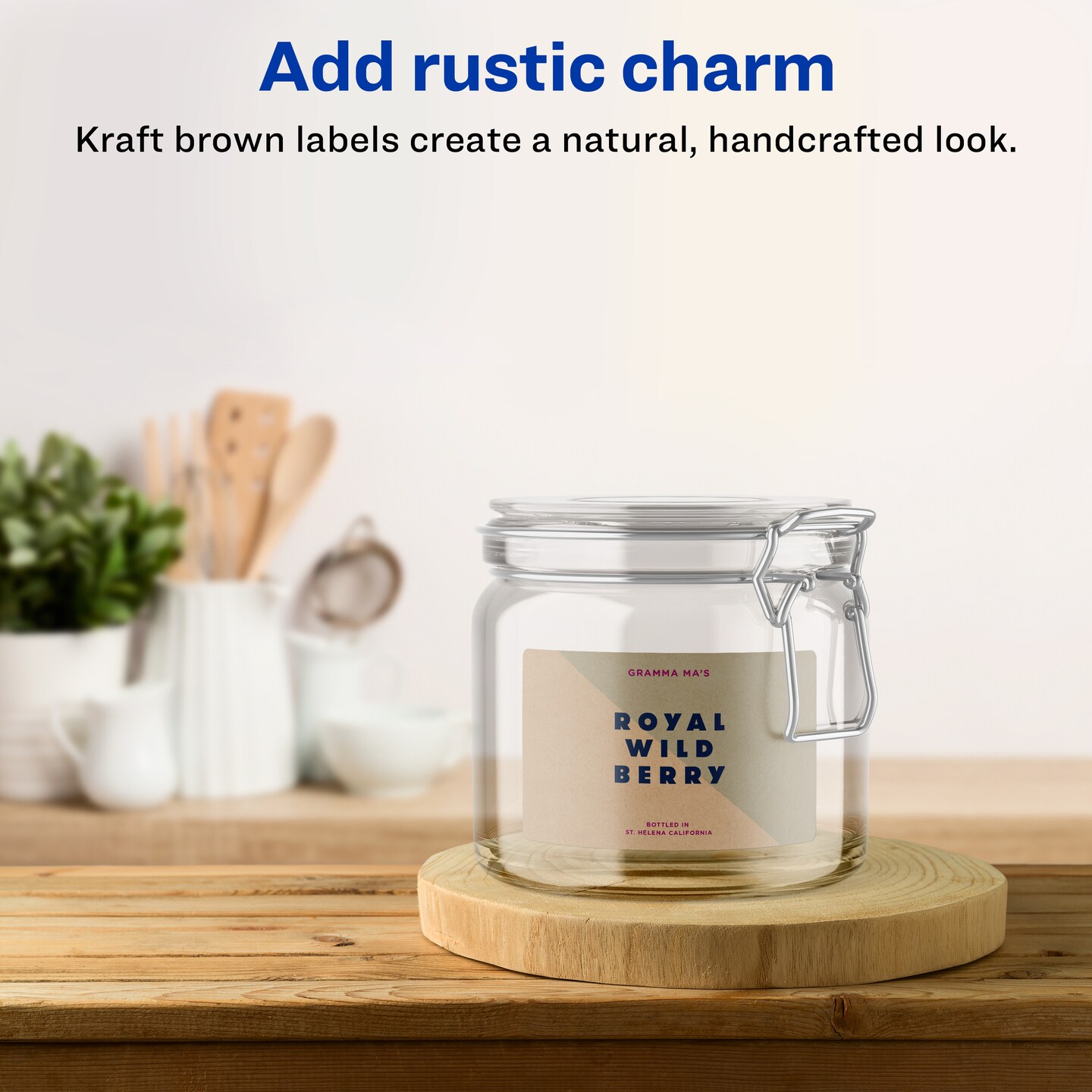 Avery Kraft Brown Rectangle Labels with Sure Feed, 2-1/3" x 3-3/8"