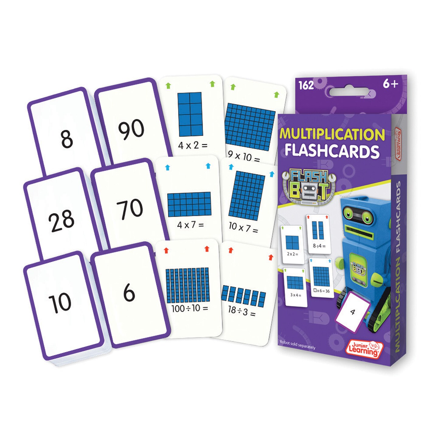 Multiplication Flashcards Junior Learning for Ages 5-6, Kindergarten Grade 1 Learning, Math, Perfect for Home School, Educational Resources
