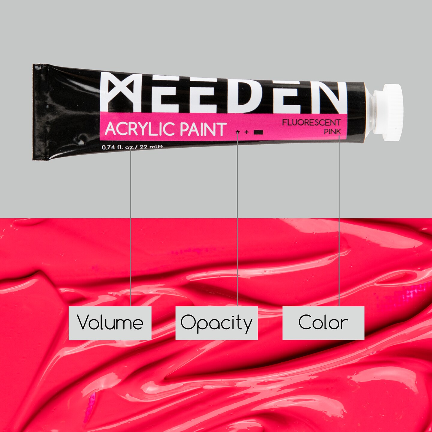MEEDEN Fluorescent Acrylic Paint Set, Heavy Body Neon Acrylic Paint Tubes, 6 Colors 0.74 oz/22 ml, Glow in the Dark Acrylic Paints, Non Toxic Art Craft Paints for Artists Adults Beginners
