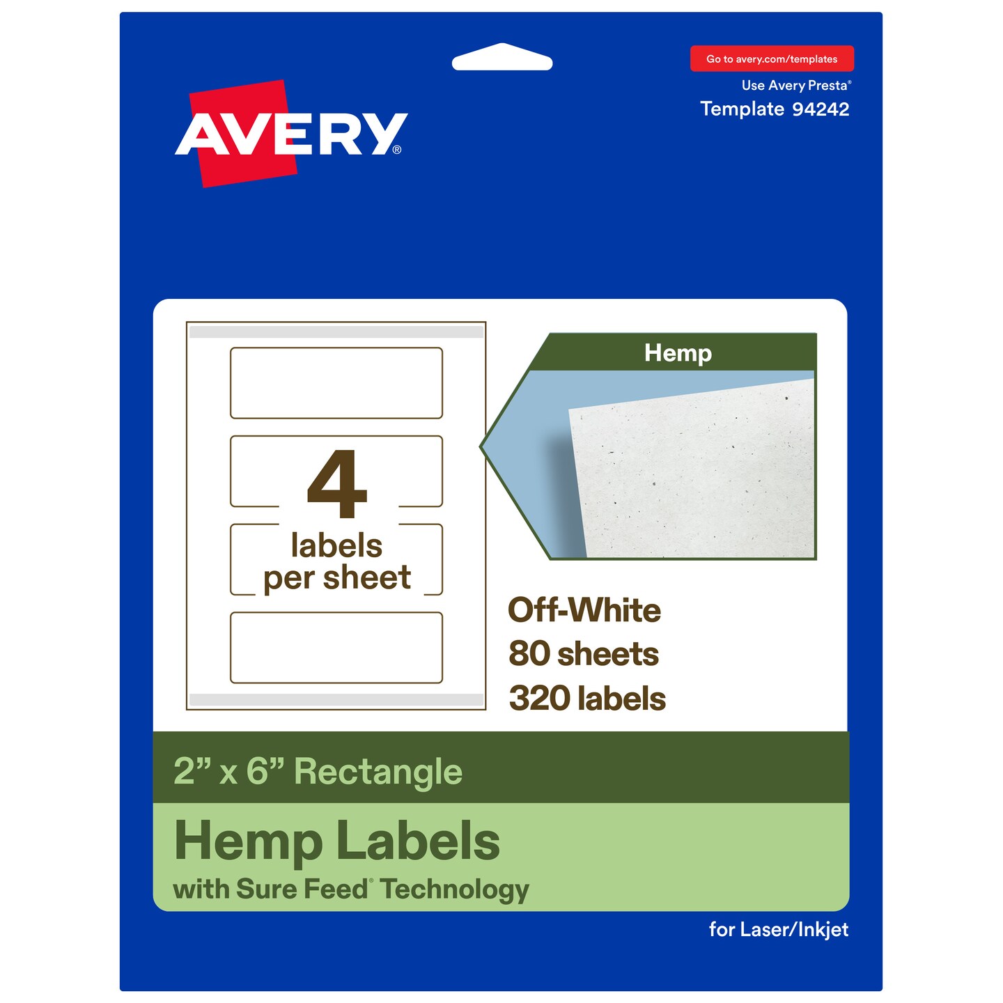 Avery Rectangle Hemp Labels