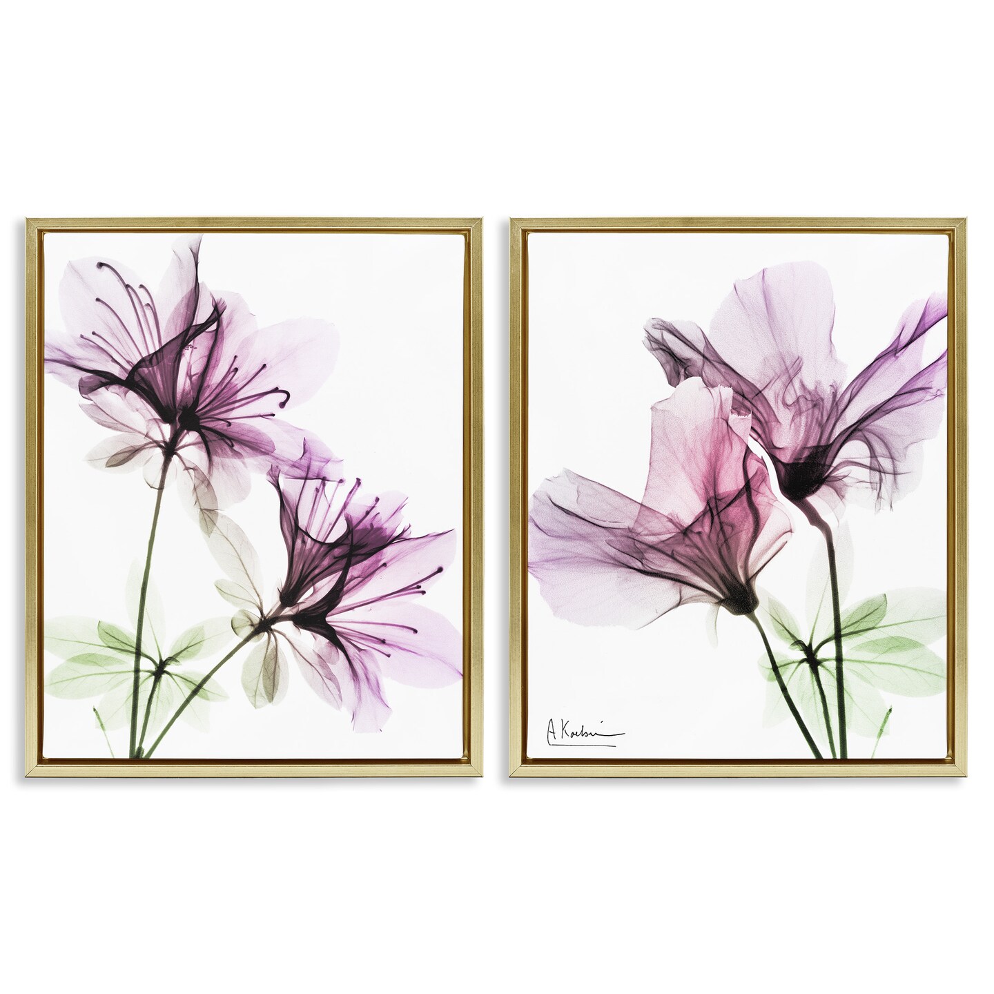 Stupell Industries Purple Flower Bloom Design Framed Floater Canvas Wall Art