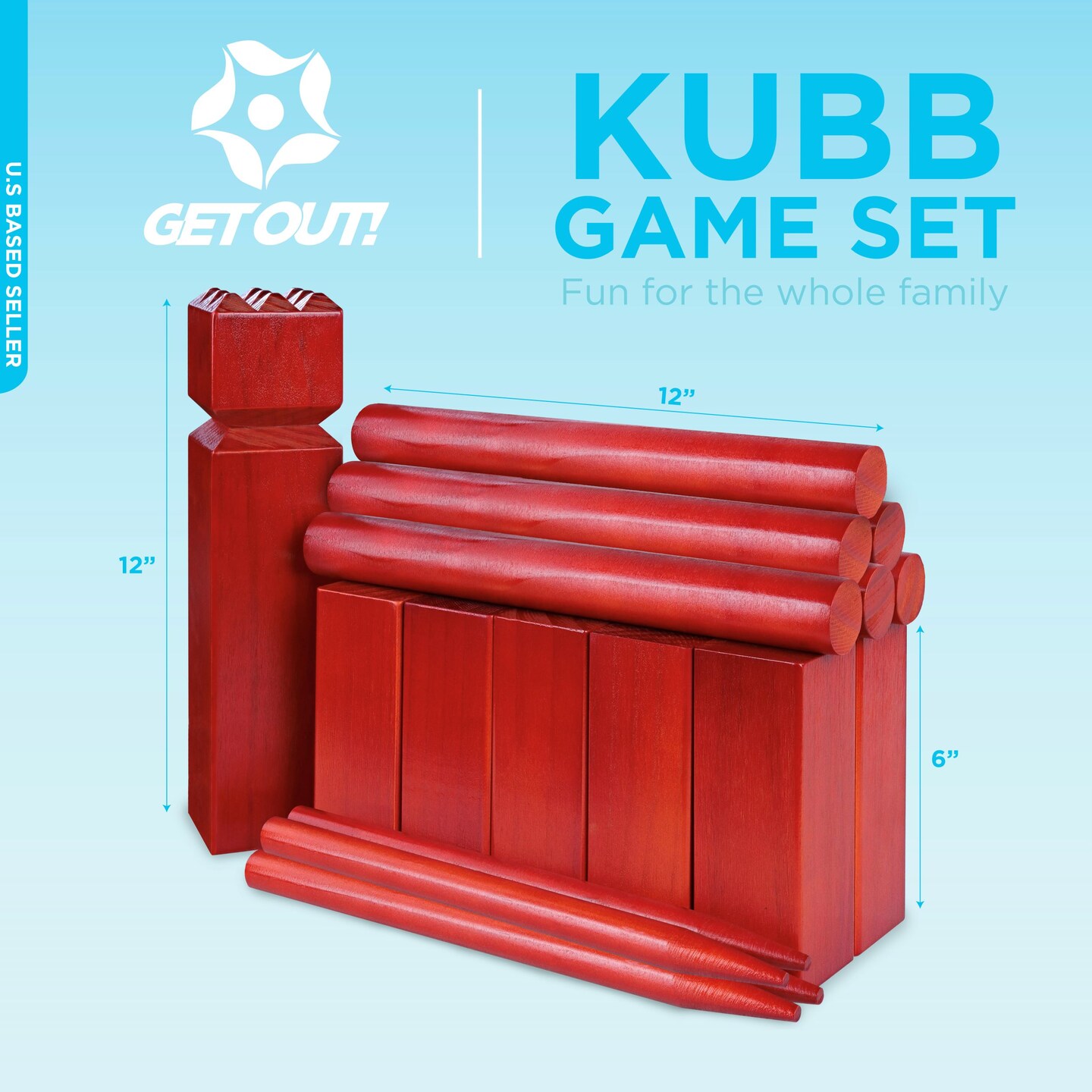 Kubb Lawn Game Set 21-Piece Viking Lawn Game