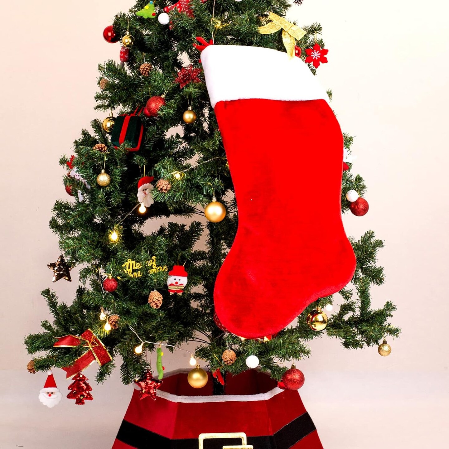 35 Inch Jumbo Felt Christmas Stockings Personalized Christmas for Family Holiday Xmas Party Decor Fireplace Hanging for Family Kids