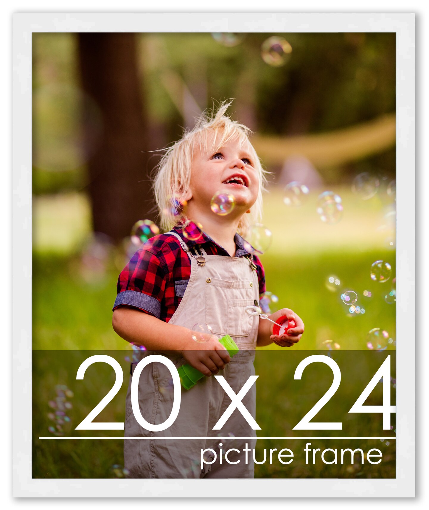 Classic Modern White Picture Frame - UV Acrylic, Foam Board Backing, Hanging Hardware