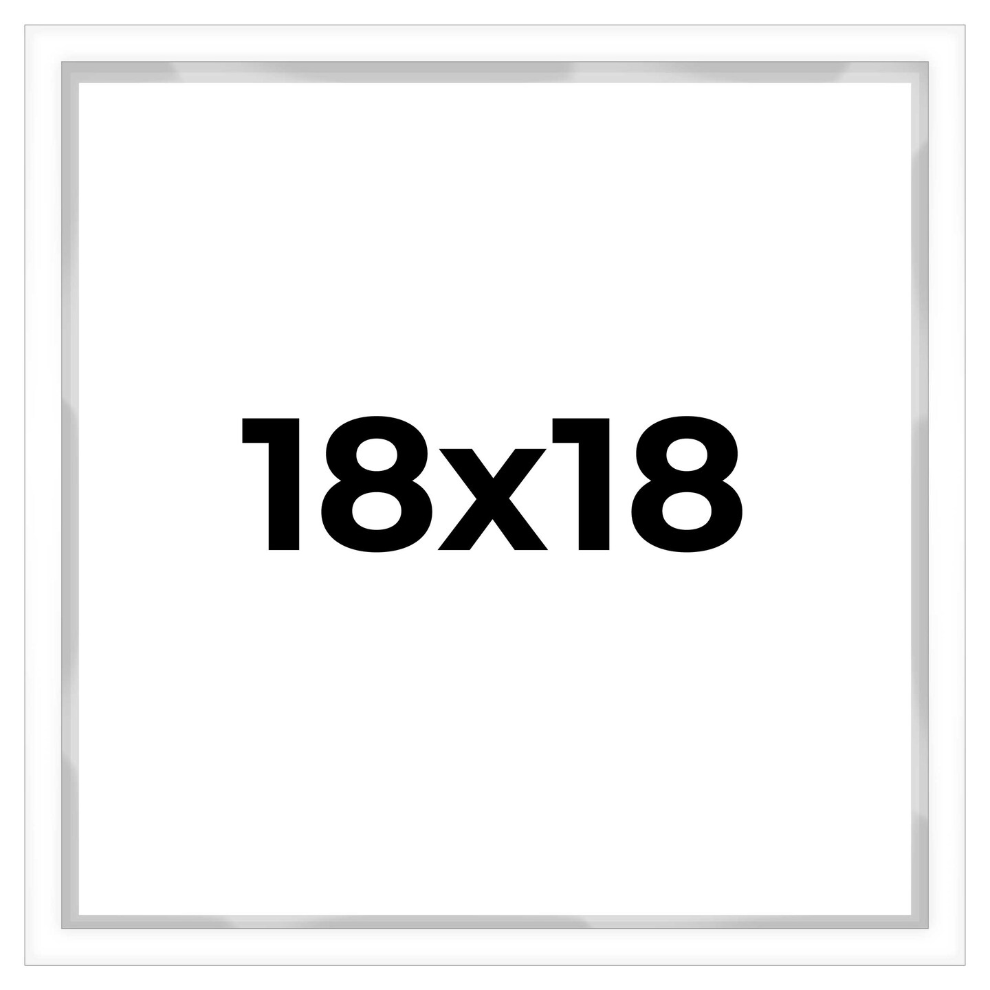 Square Shadow Box 3/4" Depth White Picture Frame - UV Acrylic, Backing, Hanging Hardware