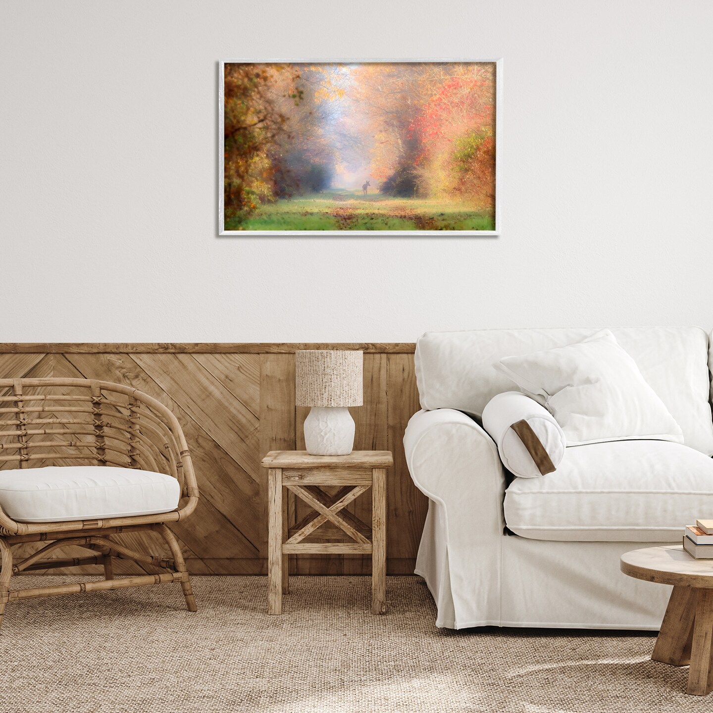 Stupell Industries Foggy Autumnal Forest Framed Giclee Wall Art Design by Carrie Ann Grippo-Pike