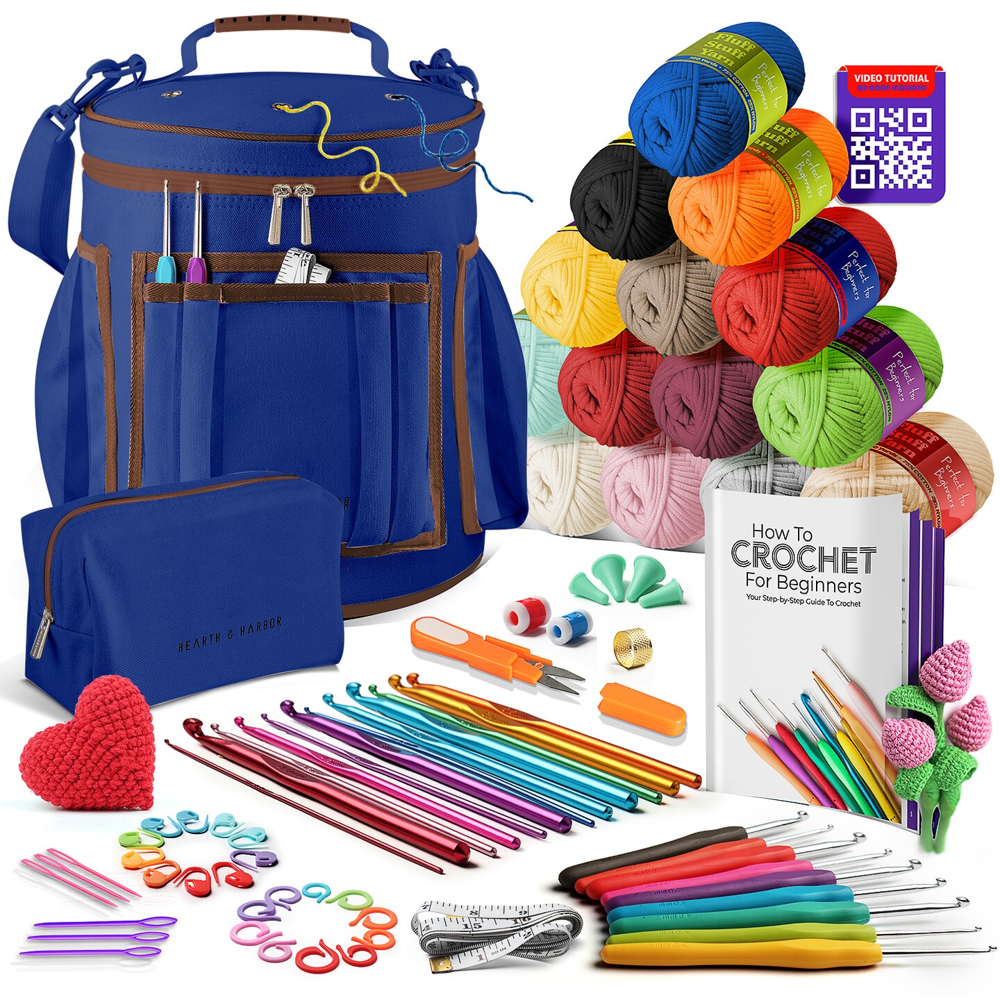 Hearth & Harbor Crochet Bag Organizer Kit, Model: Polyester yarn