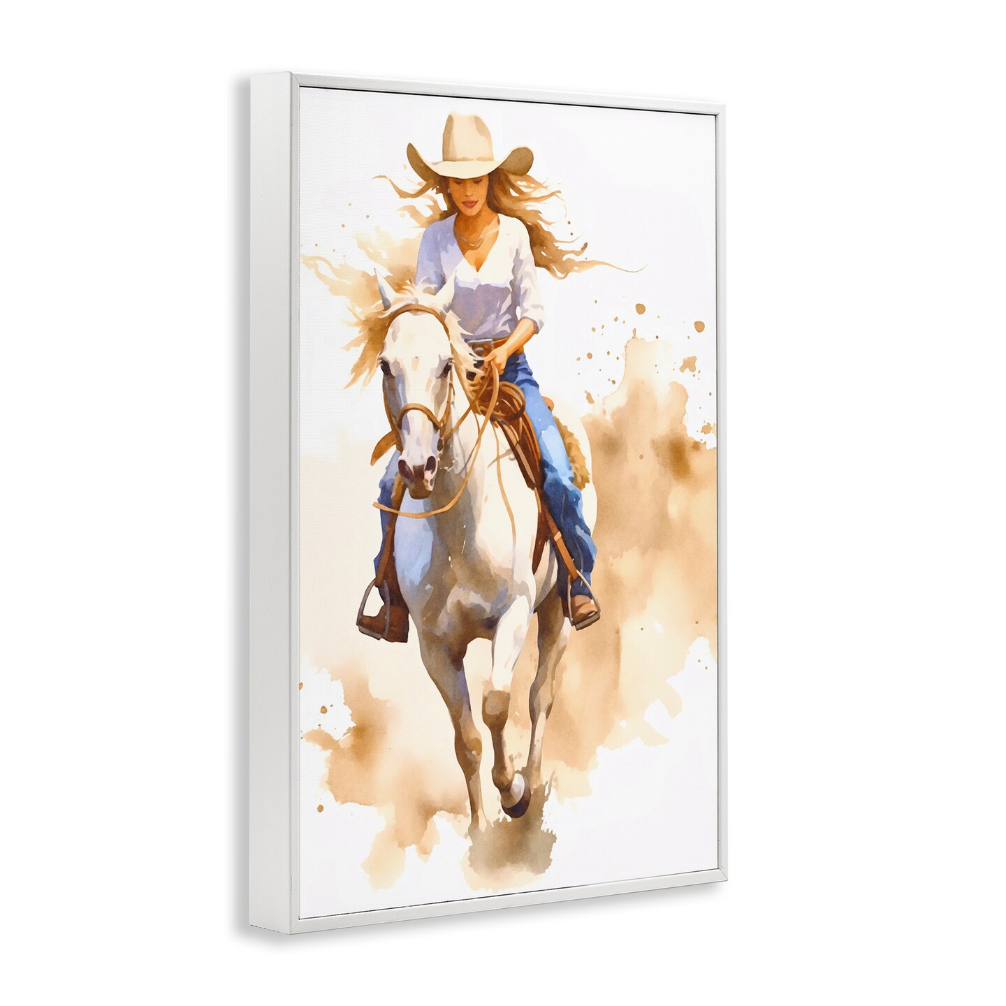 Stupell Industries Cowgirl Jockey Charm Framed Giclee Wall Art Design by Andrea Haase
