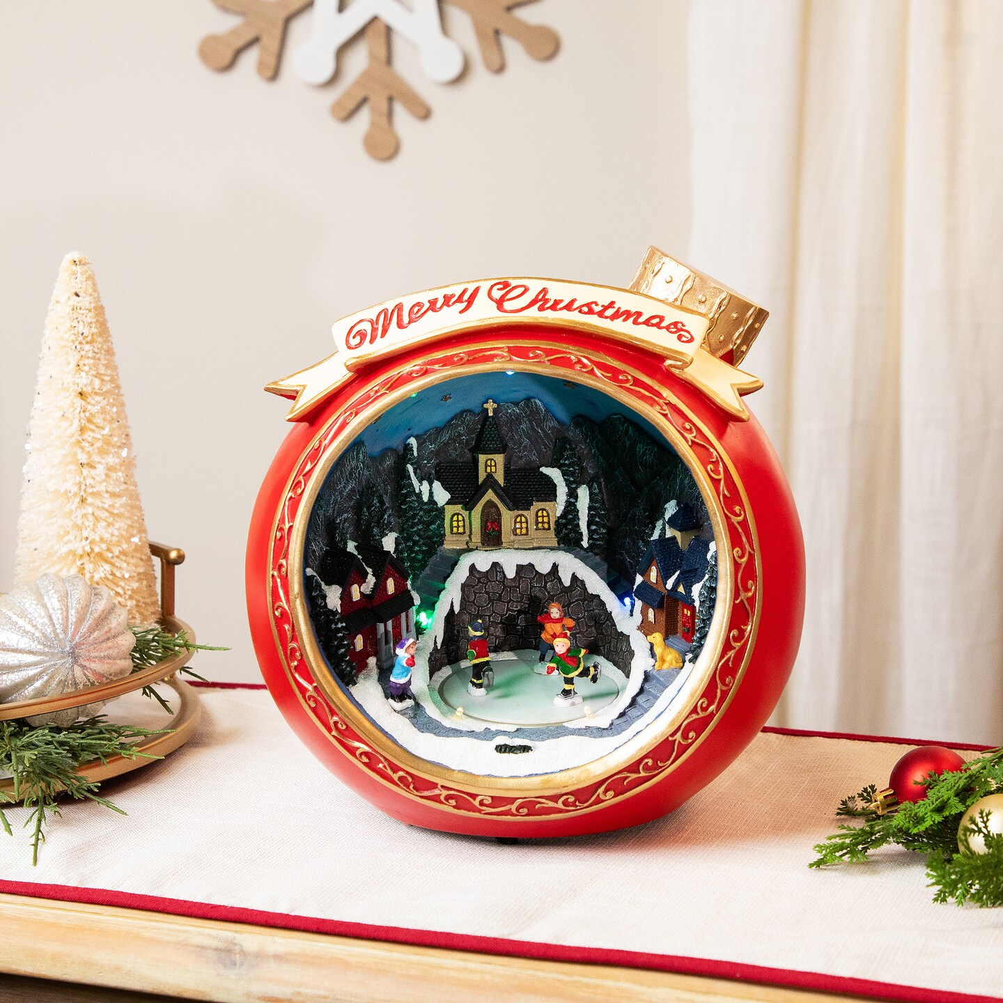 Northlight LED Lighted and Musical Christmas Village Scene in Ornament - 10.75"