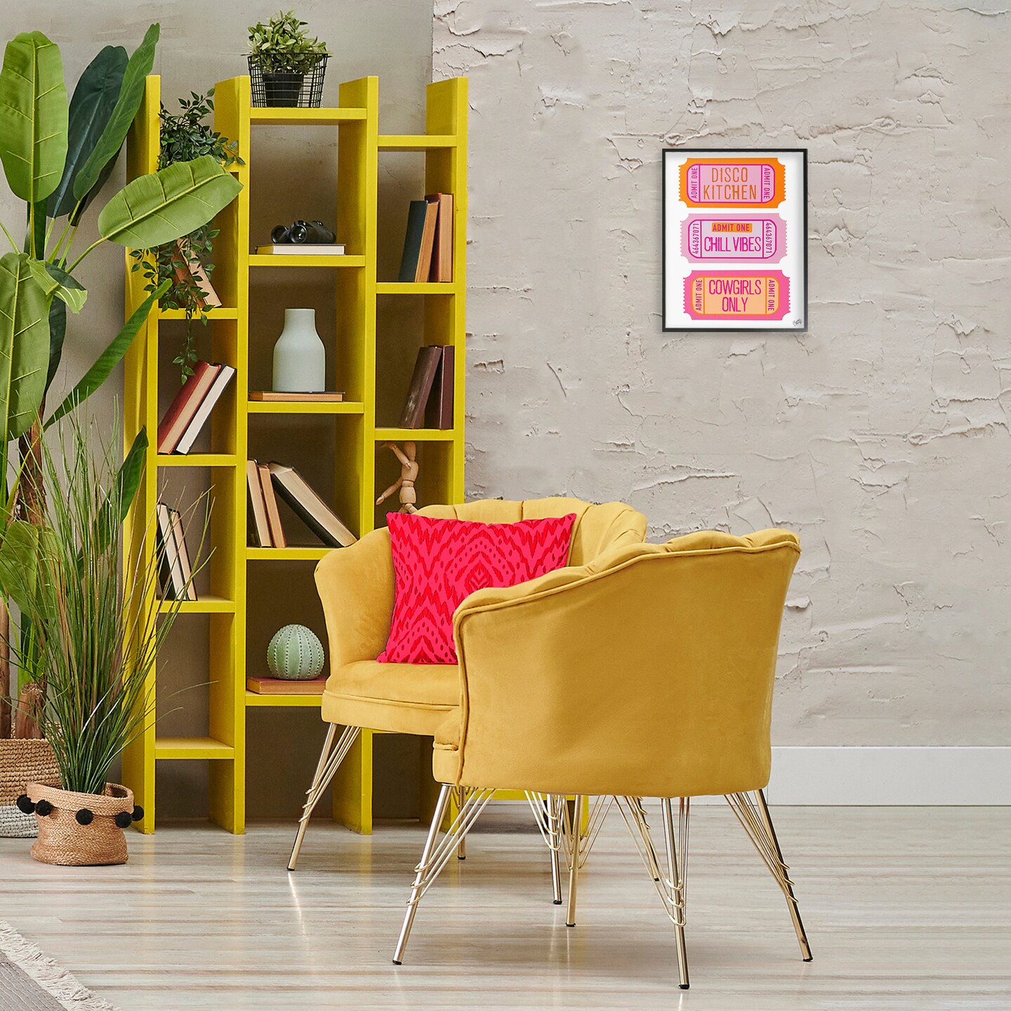 Stupell Industries Disco Kitchen Phrase Tickets Framed Giclee Wall Art Design by Elizabeth Medley