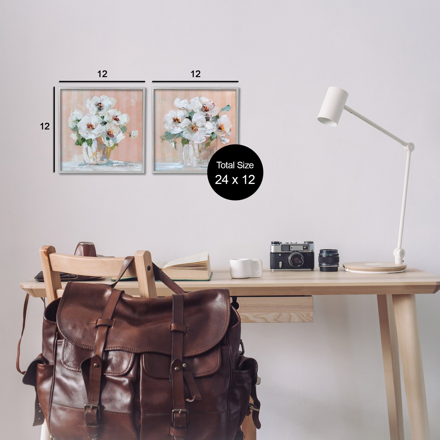 Stupell Industries Abstract Floral Vase 2 pc Framed Giclee Wall Art Set Design by Sally Swatland