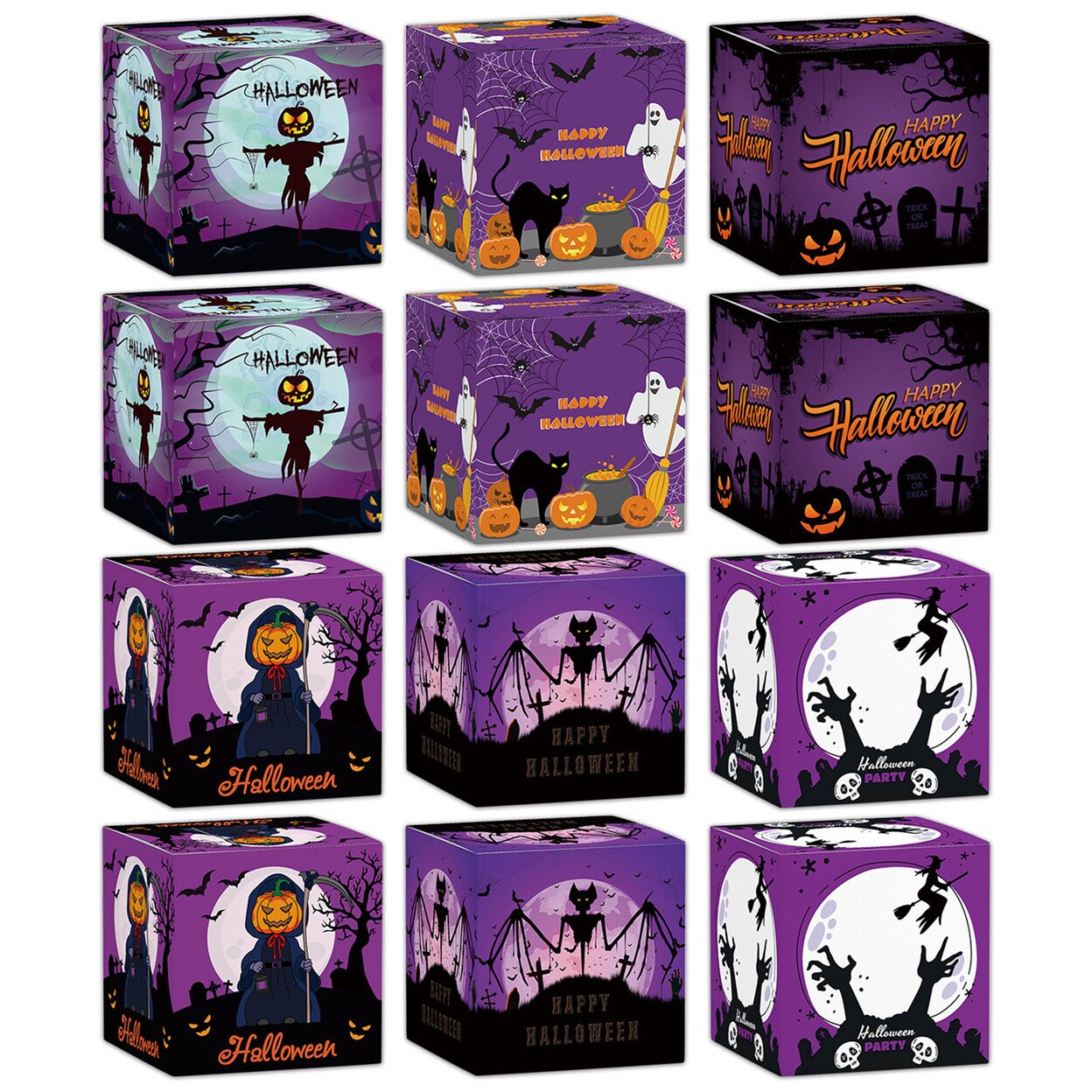 Halloween Candy Box Trick Or Treat Boxes For Kids Halloween Cookies Goodie Storage Boxes Candy Holder Party Supplies
