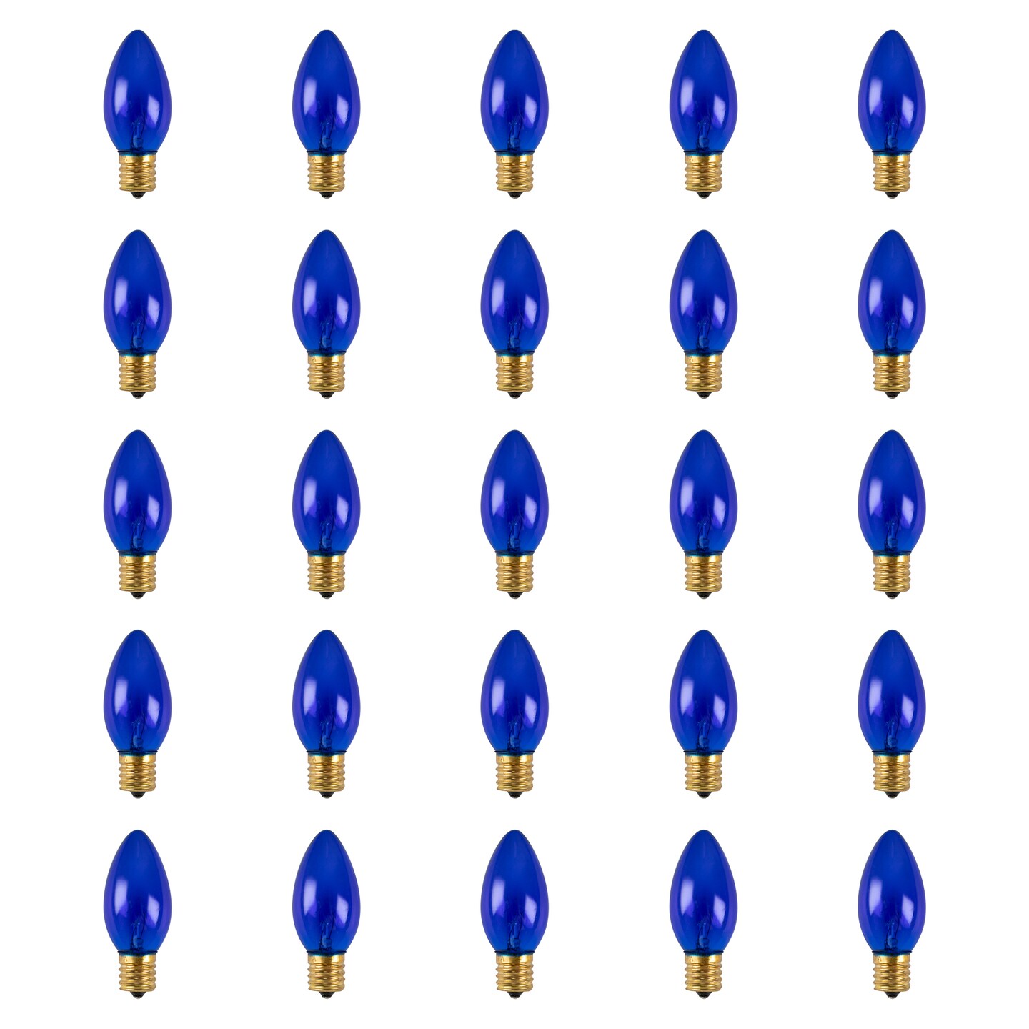 Northlight Pack of 25 Incandescent C9 Blue Christmas Replacement Bulbs
