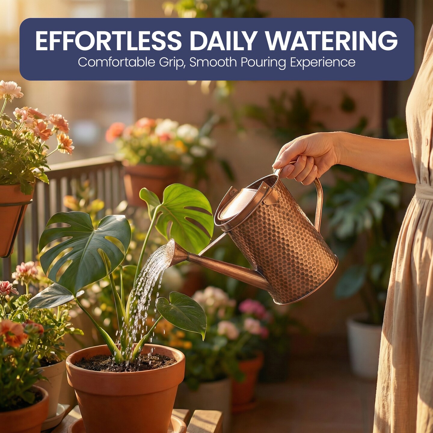 Gardenised 1 Gallon Galvanized Metal Watering Can with Removable Long Spout  & Sprinkler Head for Indoor & Outdoor Use Ideal for Garden Flowers Potted  Plants Houseplants Modern Home Accessories, Color: Bronze | Michaels