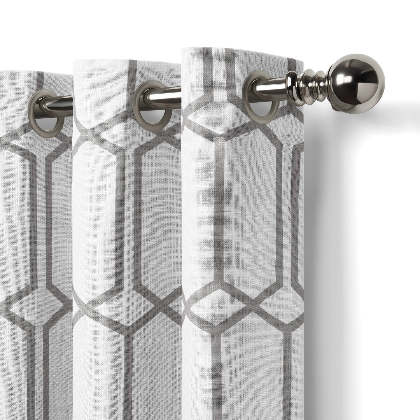 Threadmade Home Kaiden Geometric Room Darkening Window Curtain, Gray - 52"W x 84"L