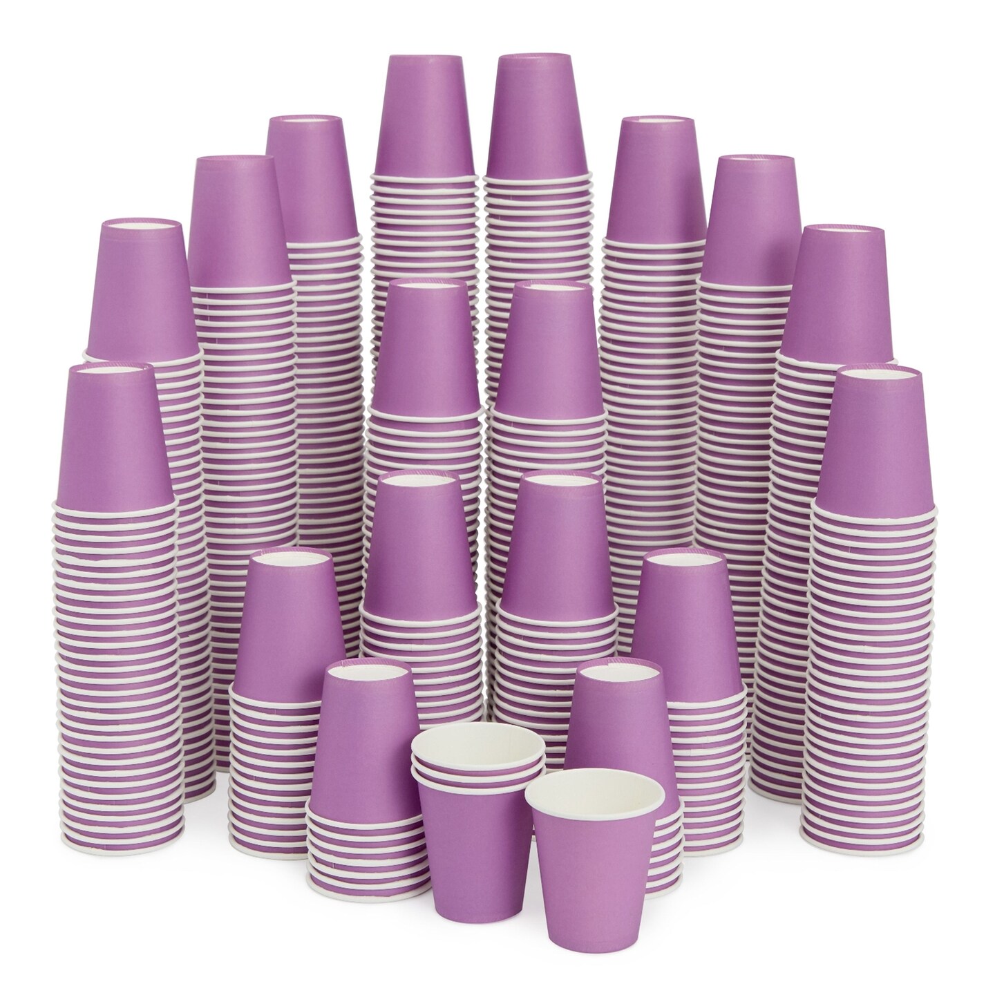 Stockroom Plus 600 Pack 3 oz Disposable Paper Cups for Bathroom Mouthwash, Mini Small Purple Cup Bulk for Espresso To Go