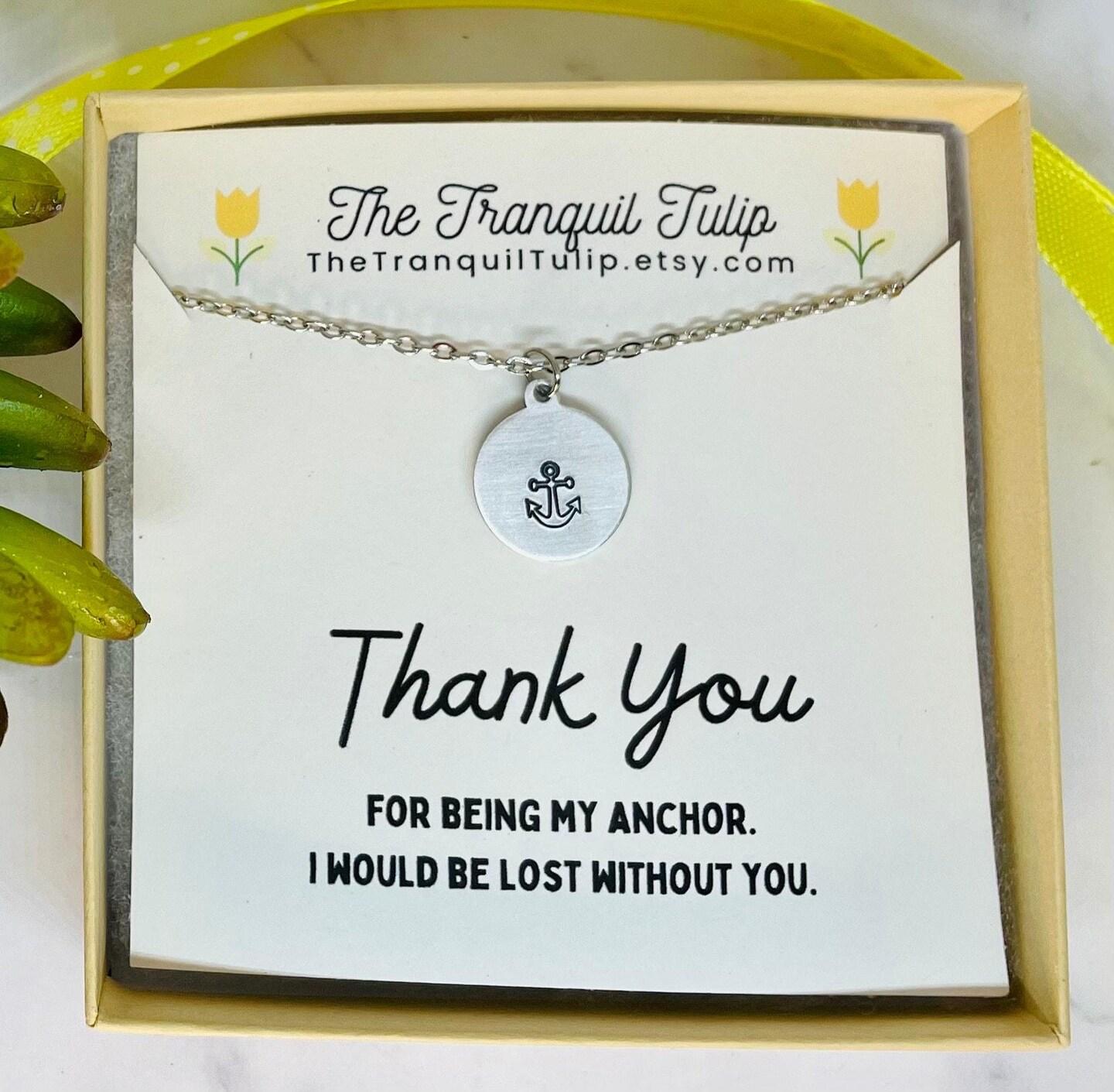 Thank You for Being My Anchor - Necklace with Card - Friendship - Silver|Gold|Rose Gold Charm Anchor Pendant - Anchor Necklace product 3