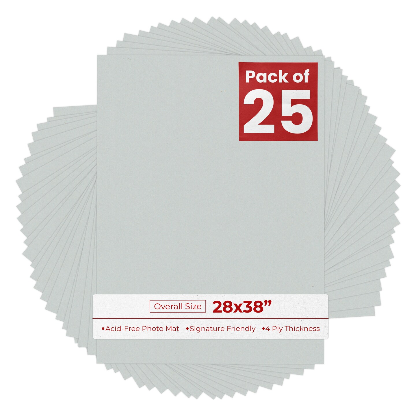 Gray 28x38 Uncut Mat Board - Blank Sheets, No Opening, Color: Grey ...