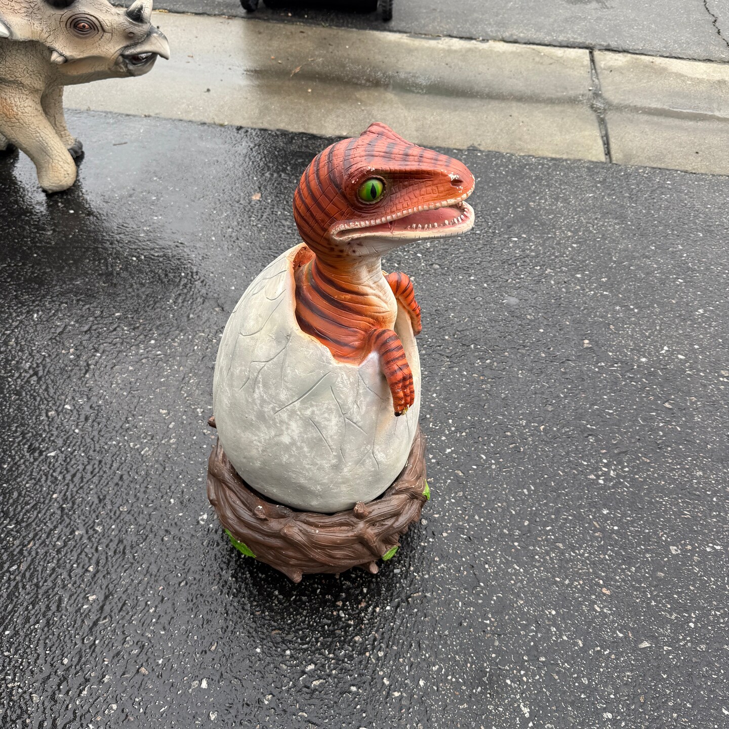 Raptor Dinosaur Hatching Life Size Statue