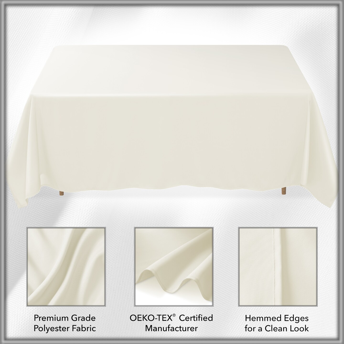 Lann's Linens 10 Pack Rectangular Tablecloths, Washable Polyester Fabric Table Cloth for Dining Tables, Parties, Restaurants, Weddings