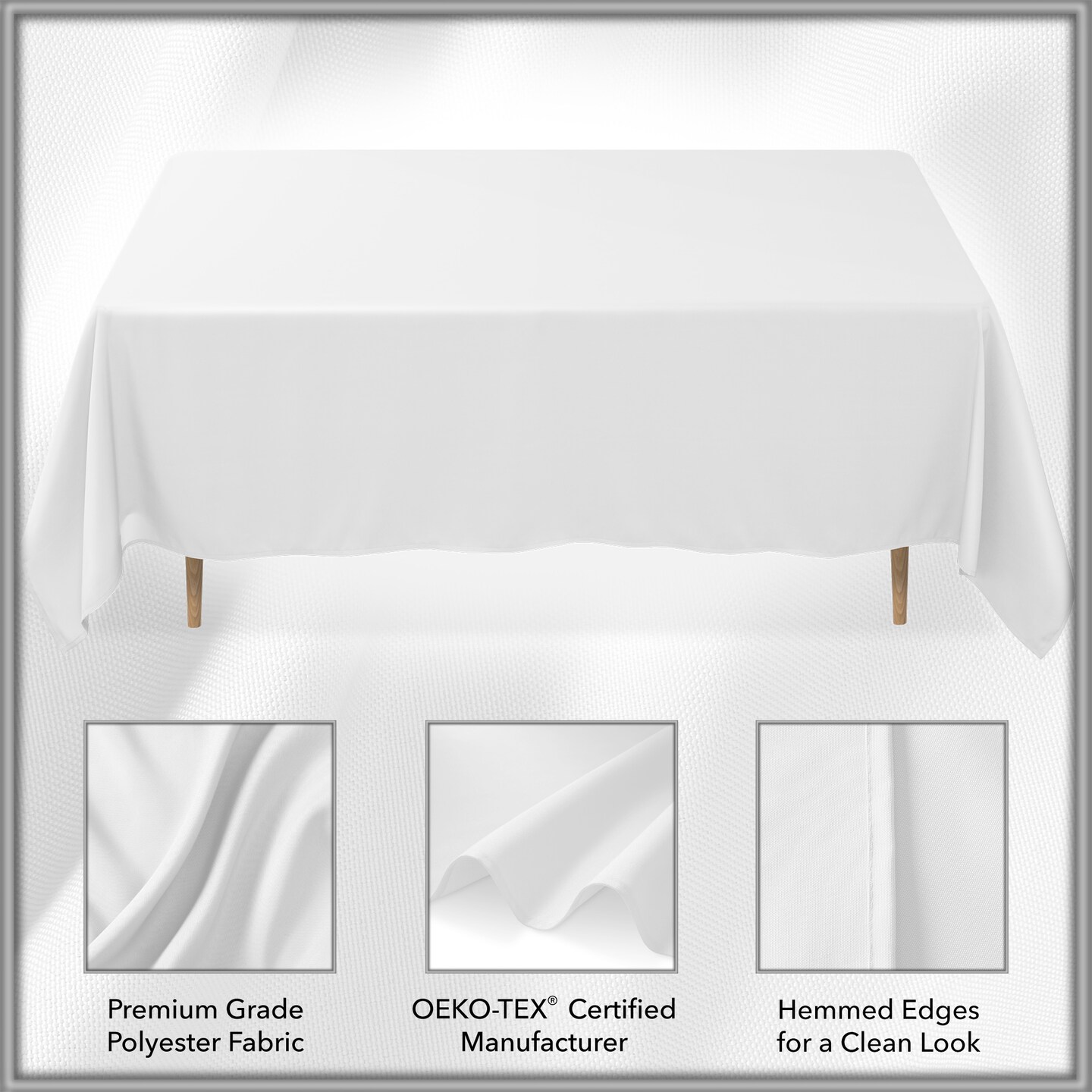 Lann's Linens Rectangular Tablecloths, Washable Polyester Fabric Table Cloths for Dining Tables, Parties, Restaurants, Weddings