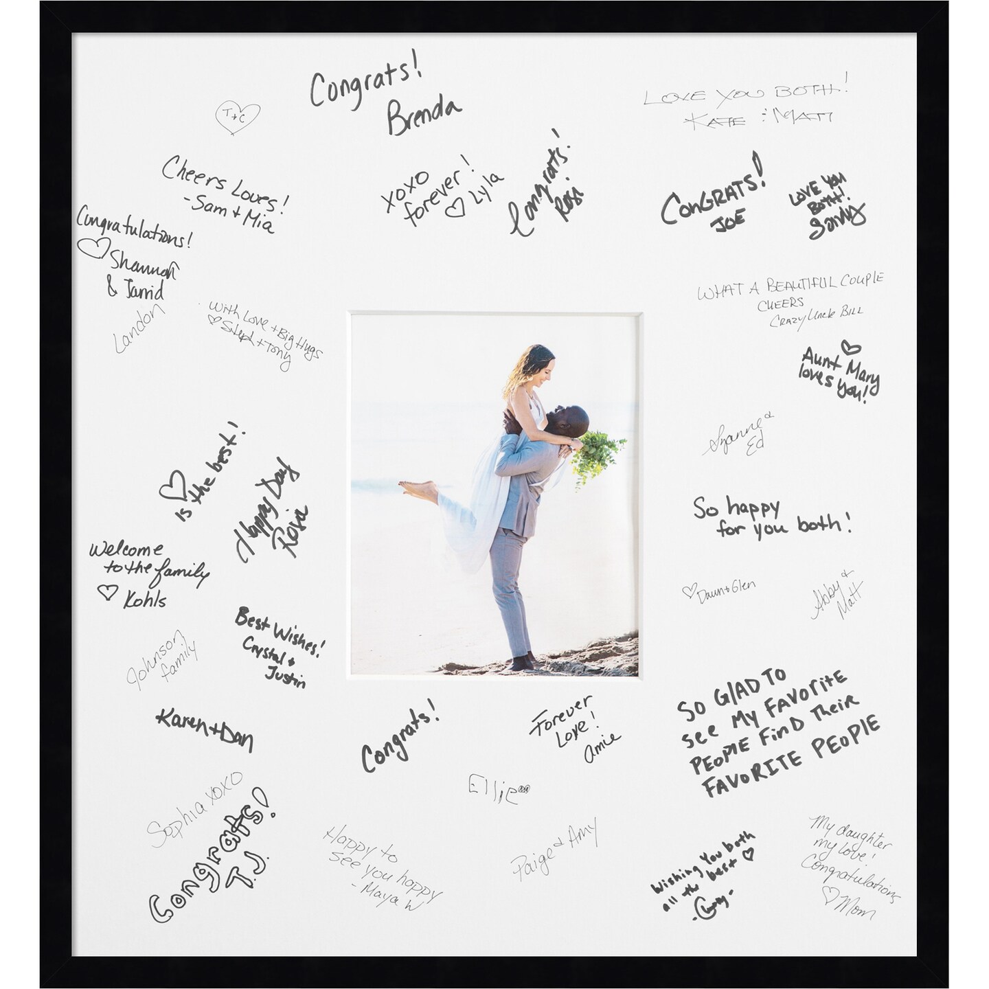 Svelte Signature Mat Picture Frame, Photo Frame Wedding Guest Book Alternative, Autograph Picture Mat for Signature Board, Wedding Celebrations Graduations Support Encouragement or Retirement