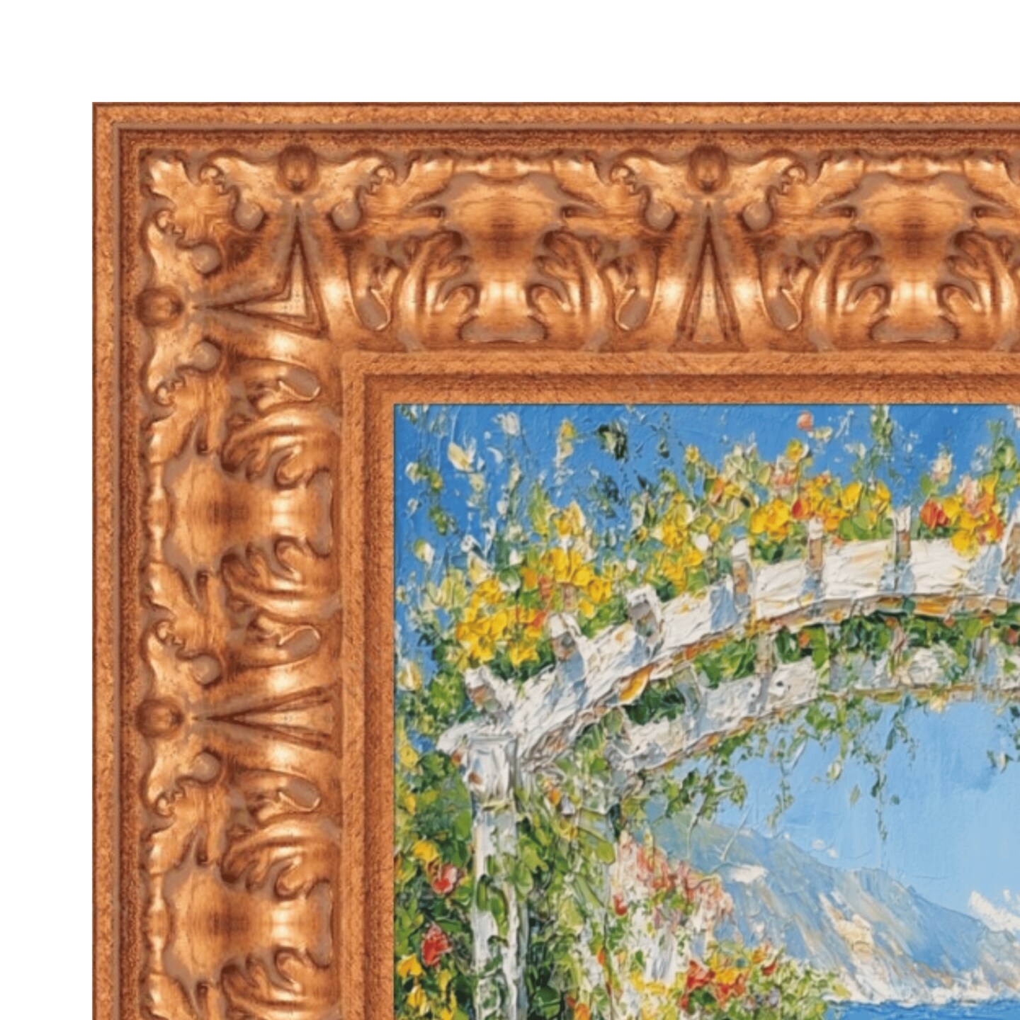 Ornate Wide Antique Gold Picture Frame 11x14 frame
