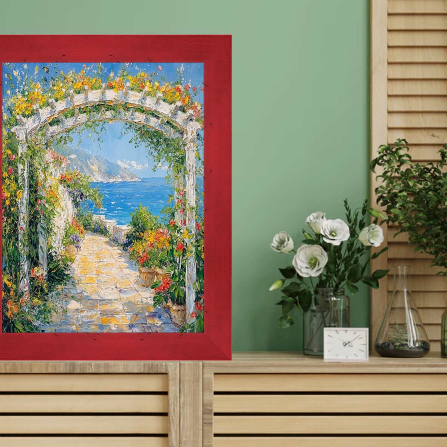 Red Burl Wood Flat Picture Frame 13x19 frame