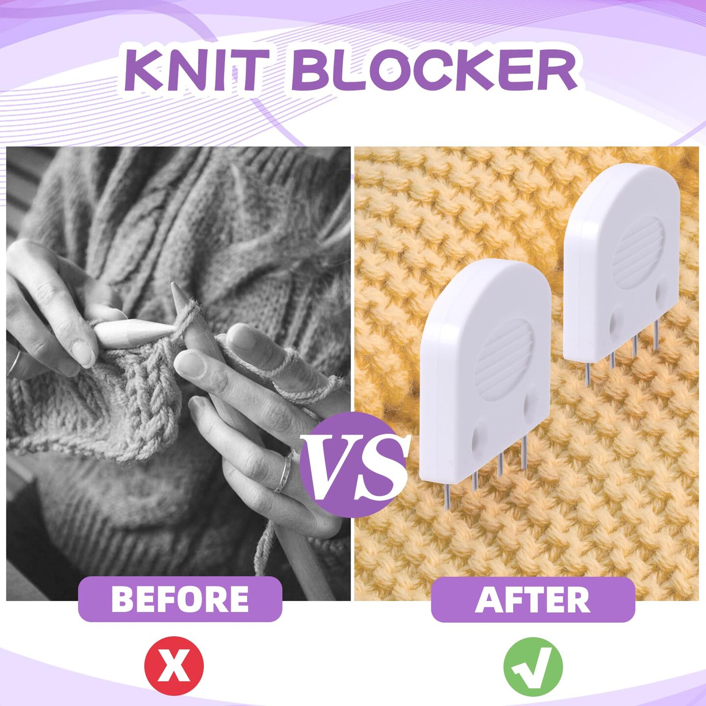 20Pcs Knit Blockers &#x26; Pins Kit, Knit Blocking Combs for Blocking Knitting Crochet Sewing Lace Needlework Projects Tool Device