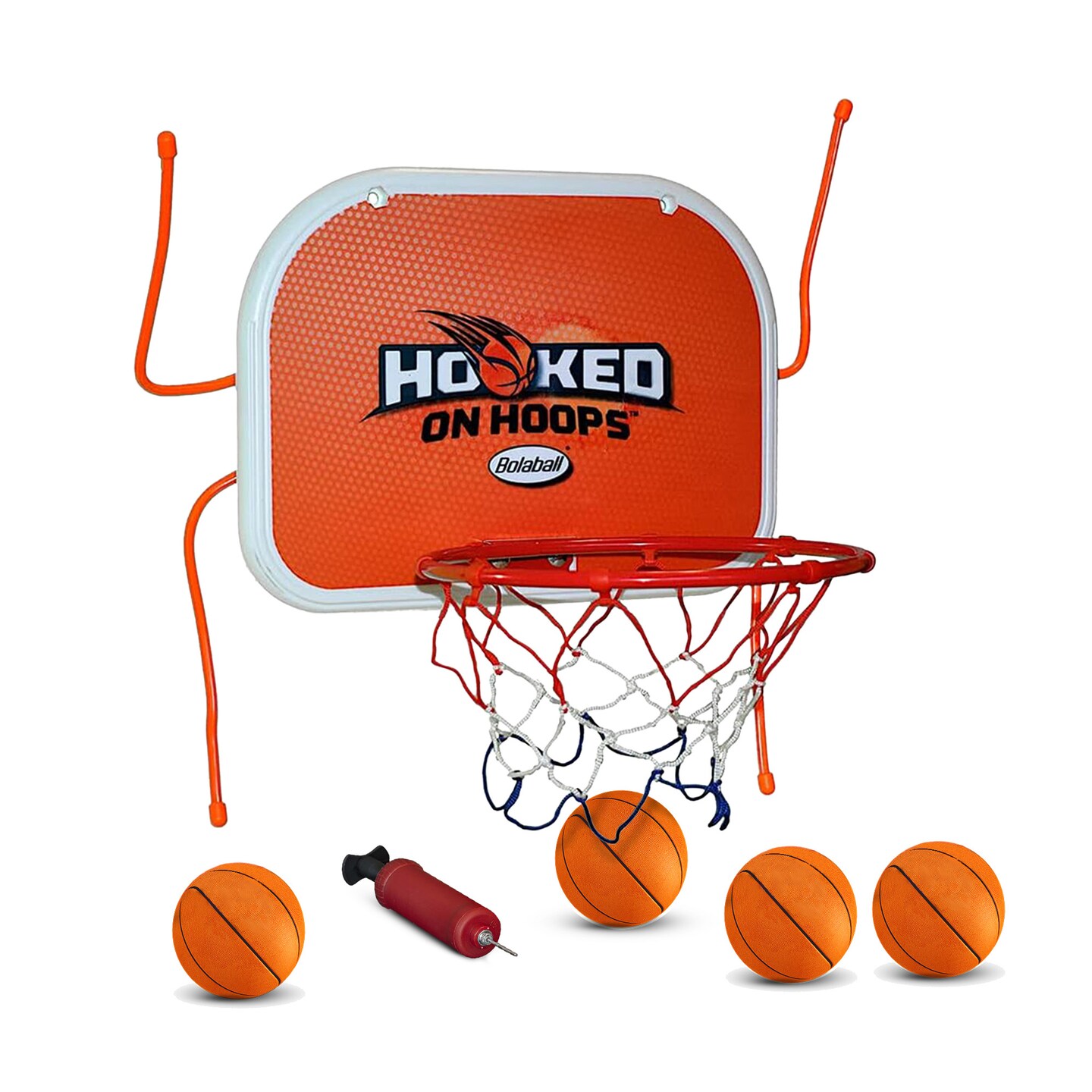 Bolaball: Hooked On Hoops - Mini Basketball Metal Hoop-Hooks Set, Indoor & Outdoor Sport, Trickshot Game, Mountable On Doors, Wall, Polls, Offices