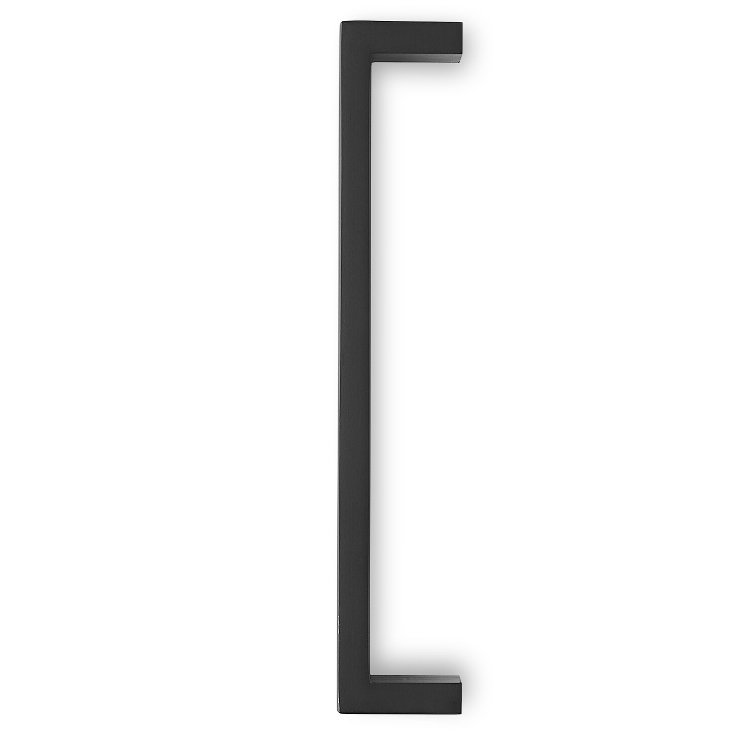 Cauldham Solid Stainless Steel Cabinet Hardware Square Pull Matte Black (6-1/4&#x22; Hole Centers) - 10 Pack