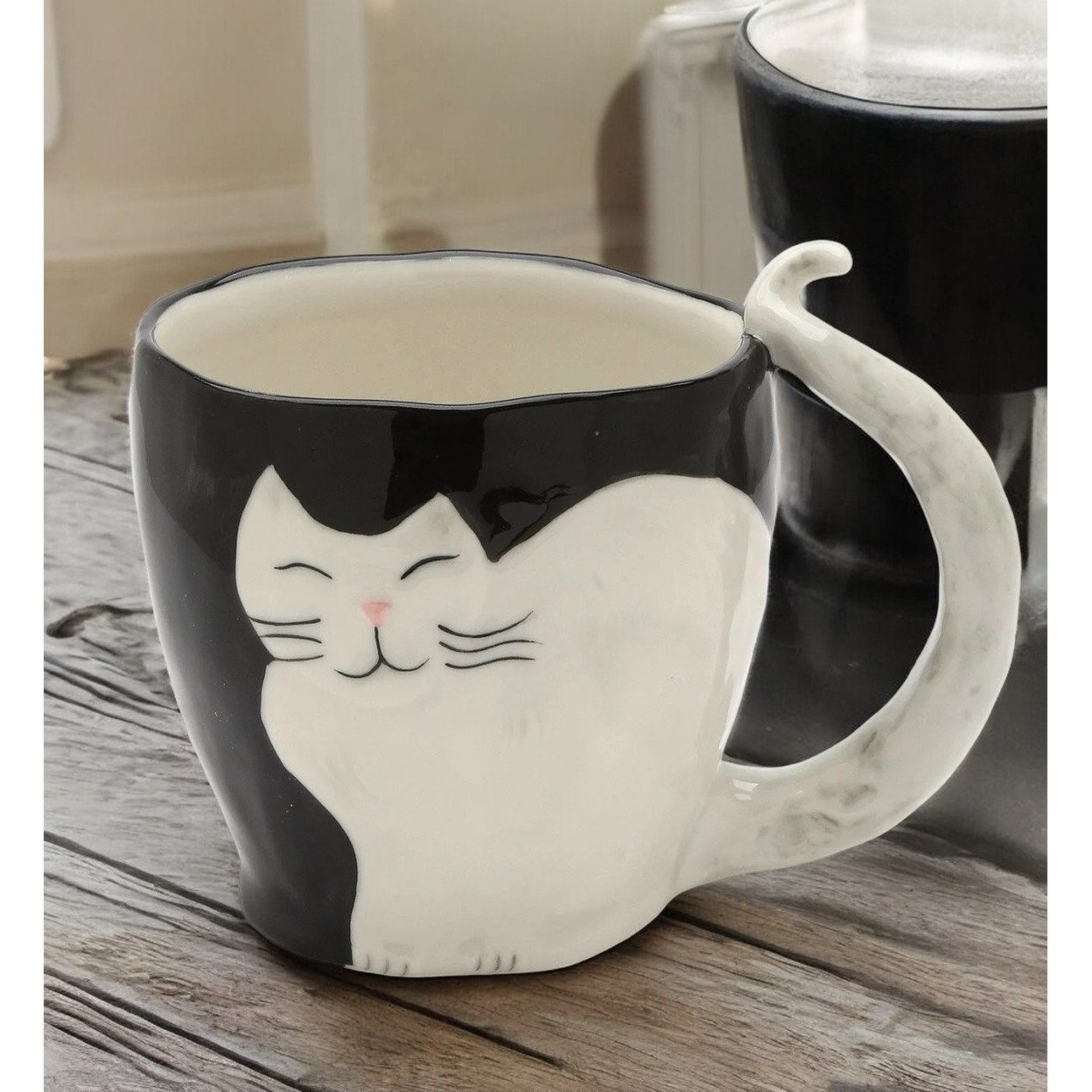 Ceramic White Himalayan Cat Mug ,