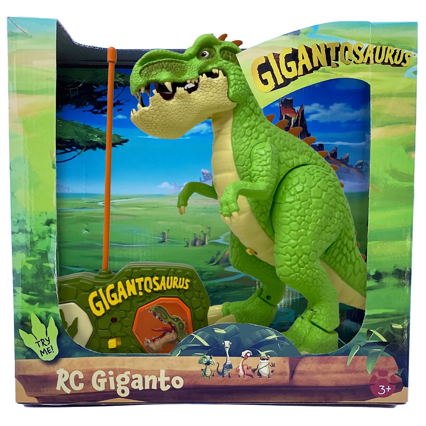 Gigantosaurus: RC Giganto - Green Dinosaur Action Figure, Radio Controlled Toy, Walks, Roars, Light Effects, Smoking Mouth, TV Series, Kids Ages 3+