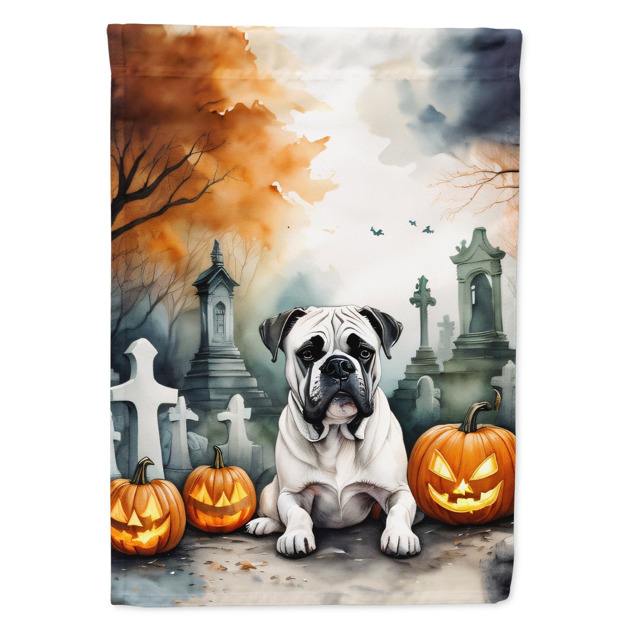 Boxer Spooky Halloween House Flag