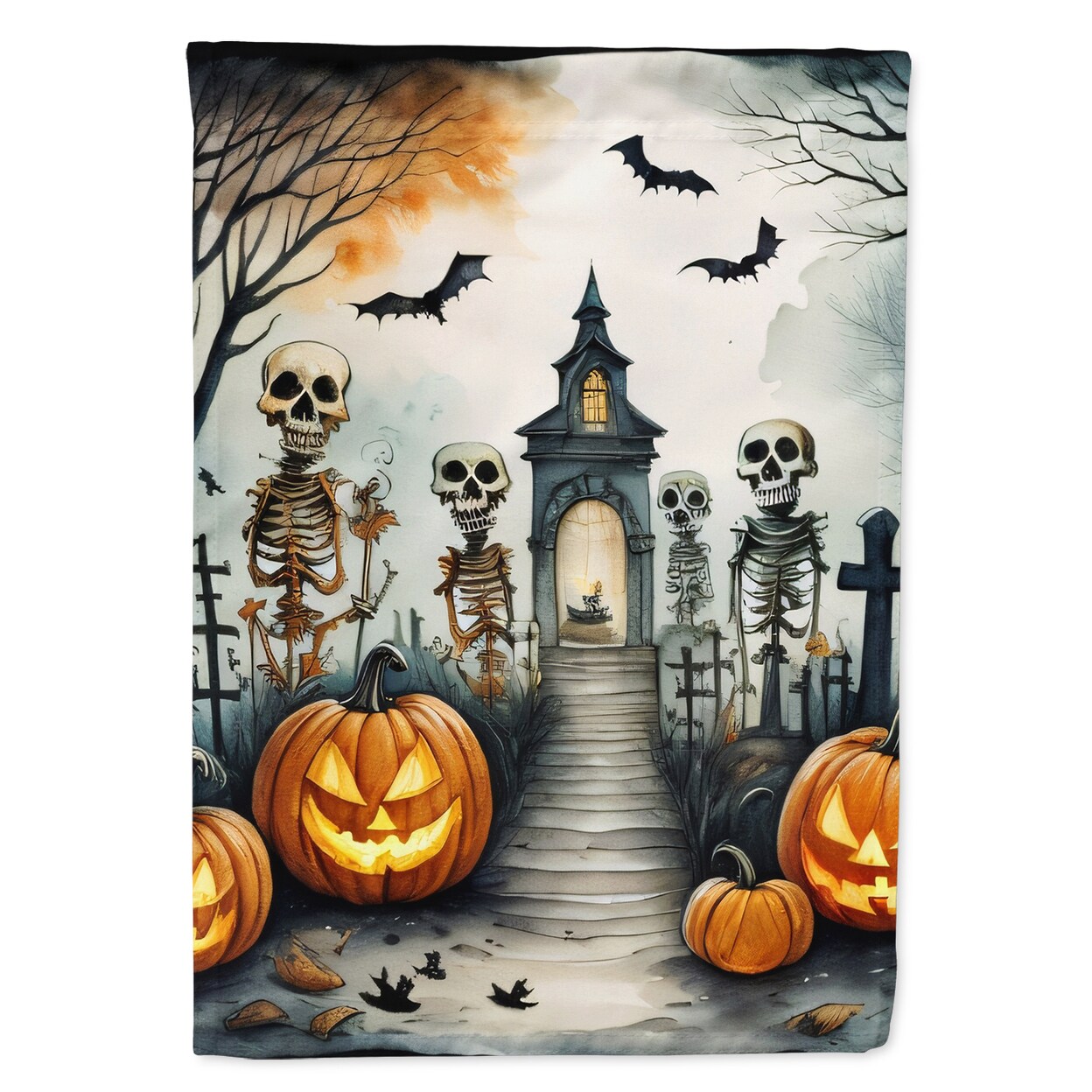 Skeleton Spooky Halloween Garden Flag