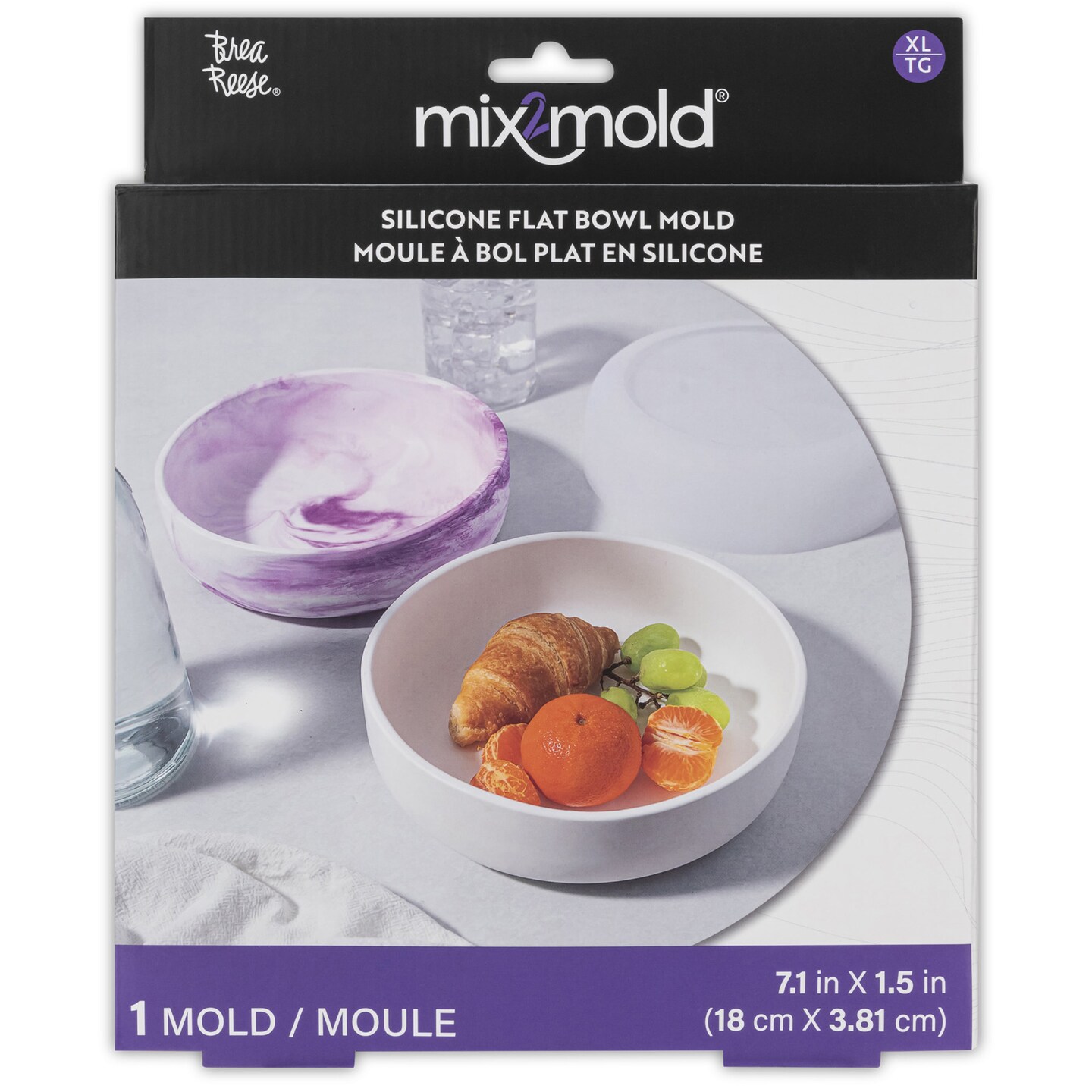 Brea Reese Mix2Mold Silicone Shallow Bowl Mold - 1pc - Silicone, Non-Stick, Durable &#x26; Reusable, Molds Only-For Resin Craft Projects, DIY Kitchenware