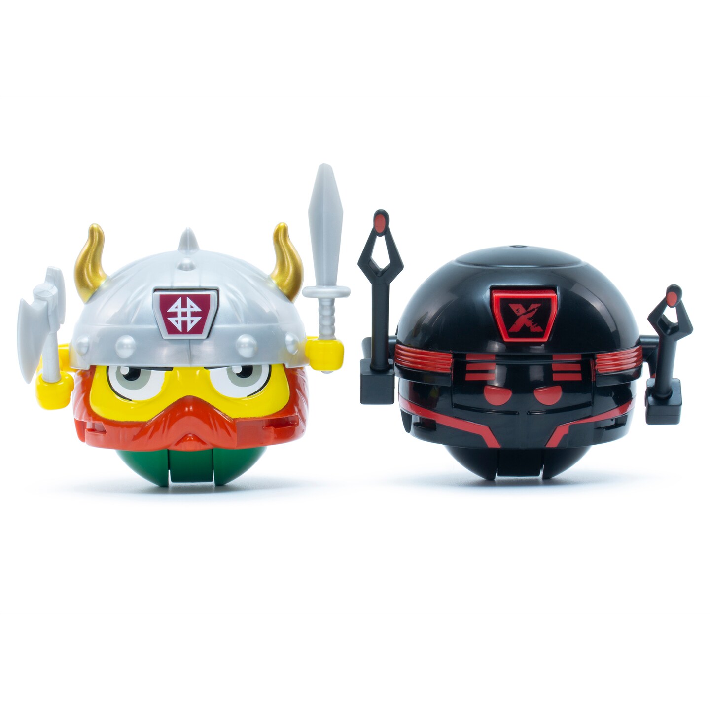 Battle Ballz: Duel Pack - Ice Berg &#x26; Evil Robot - 2 Warriors &#x26; Joysticks, Head-To-Head, Weapon Wielding Toy Characters, Rolling Ball Figures, Kids 5+