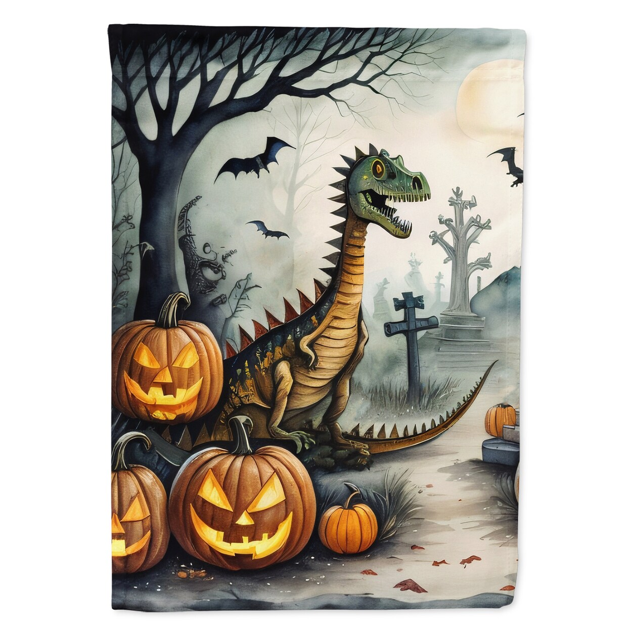 Dinosaurs Spooky Halloween House Flag