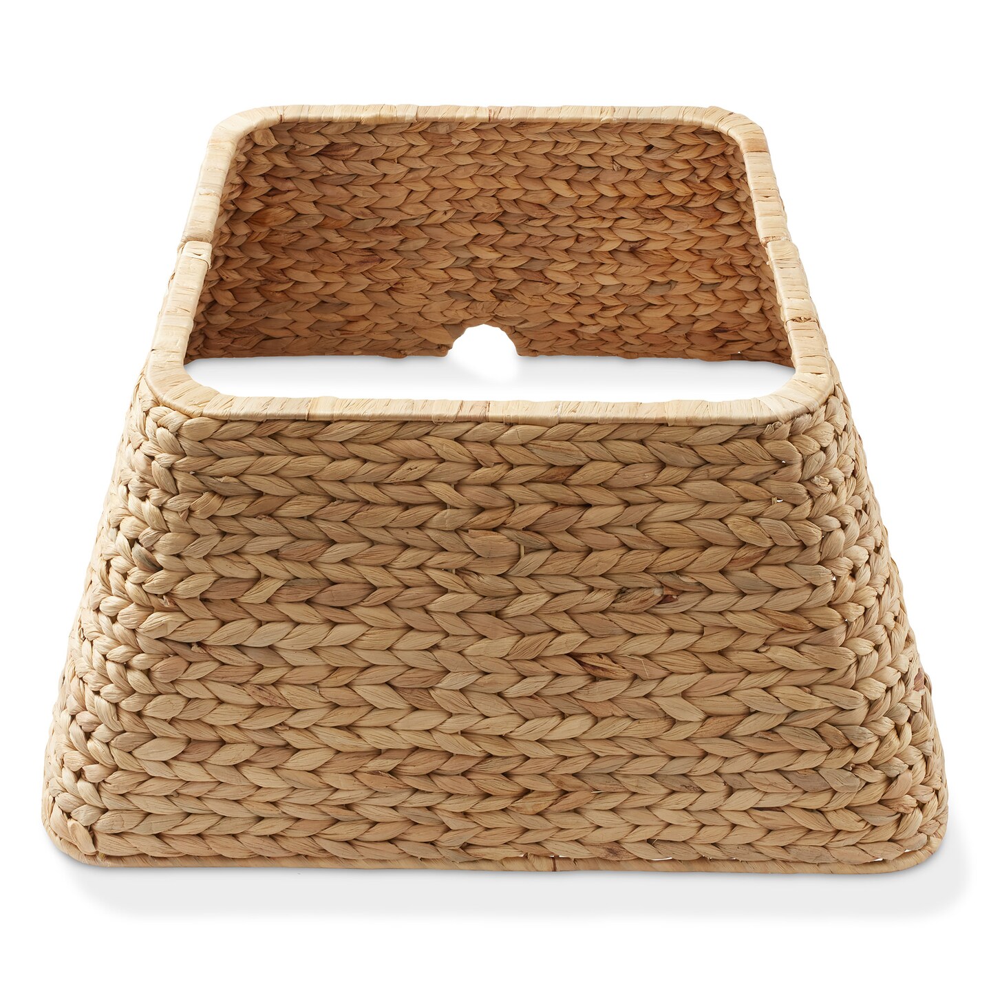 Casafield 22-Inch Christmas Tree Collar, Water Hyacinth Woven Tree Square Base Cover with Cord Cut Out,