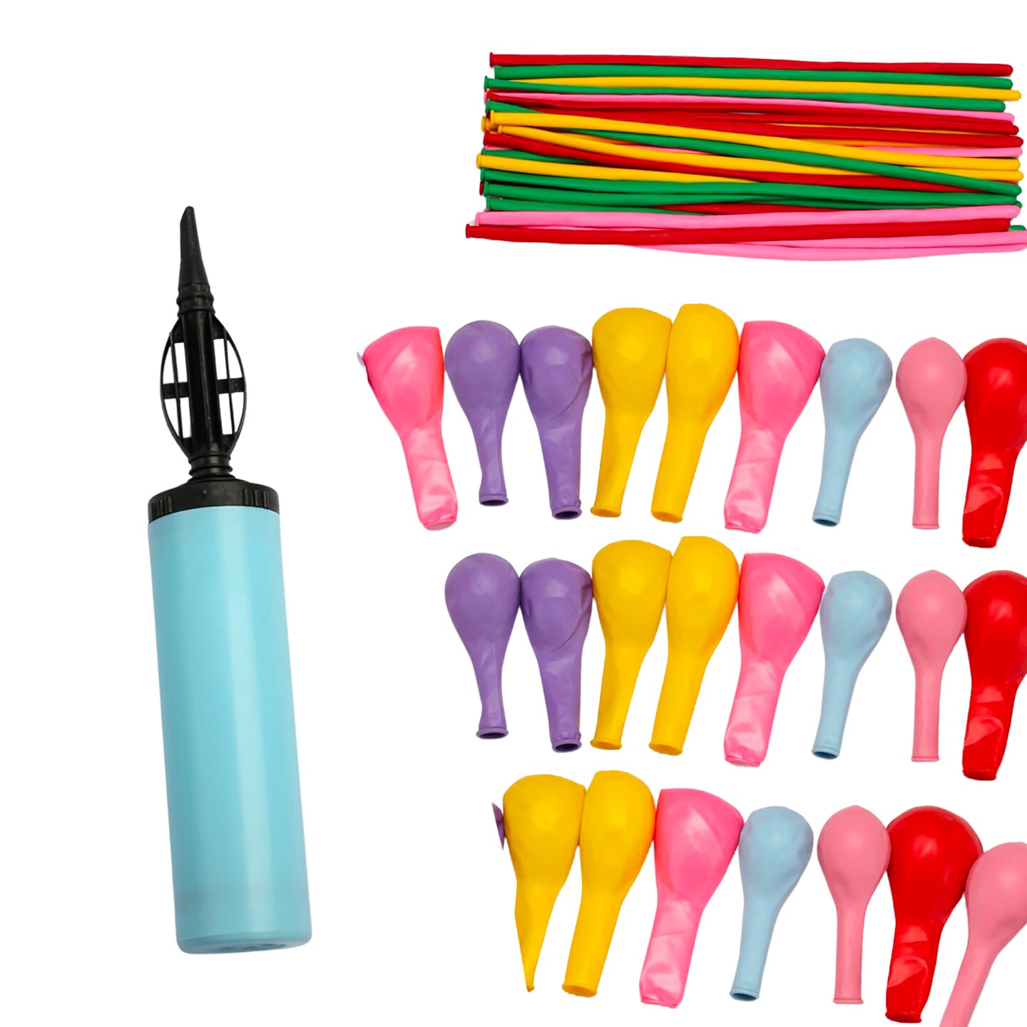 Trimate 100-Pack Long Balloons with Pump - Twisting & Modeling Fun Activity Kit for Kids Age 8+ Perfect for Parties, Events, and Creative Activities. Bright Colors & Durable Design