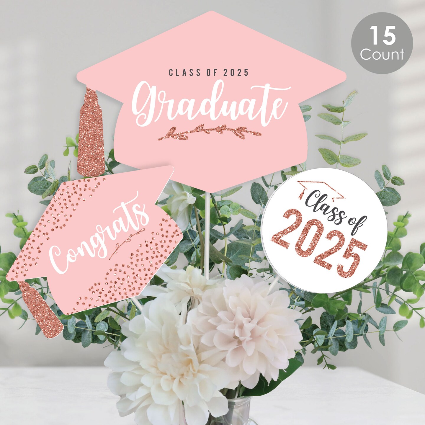 Rose Gold Abschlussfeier Deko – 40-teiliges Set Hängewirbel Für Party, Mit Aufhänger