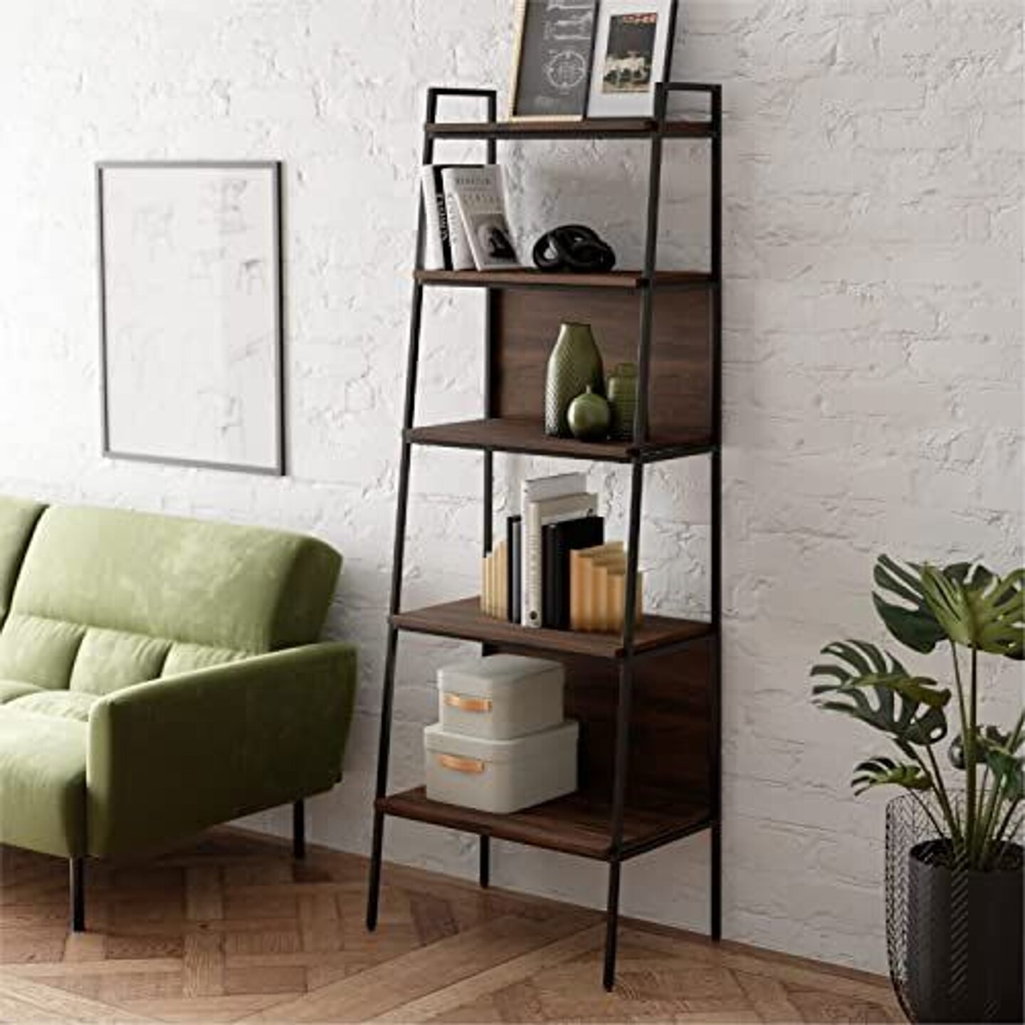 Stead Industrial 5-Tier Ladder Bookshelf Collection - Industrial