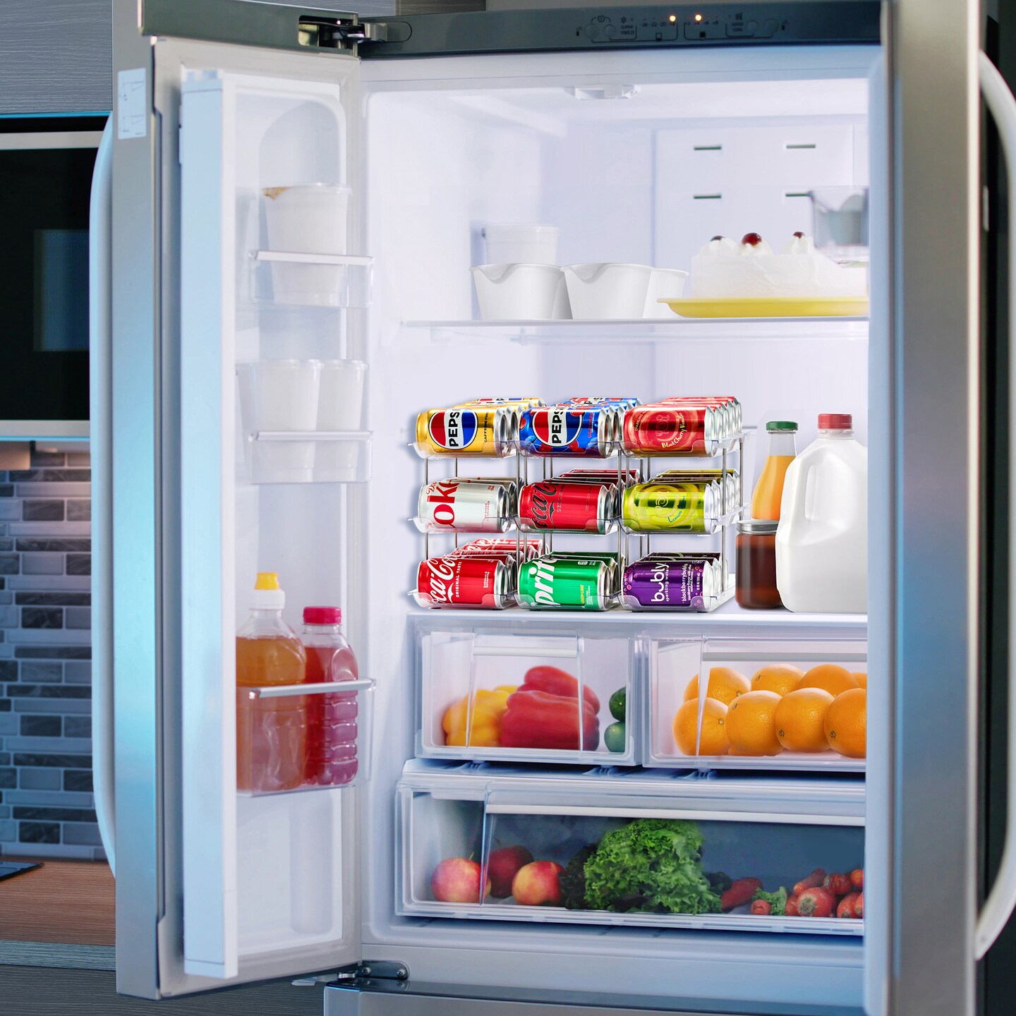 Sorbus 3 Tier Can Organizer – 3 Pack Canned Goods Pantry Organizer for Kitchen Storage – Rolling Can Dispenser Rack, Tiered Shelf for Kitchen Pantry Organization