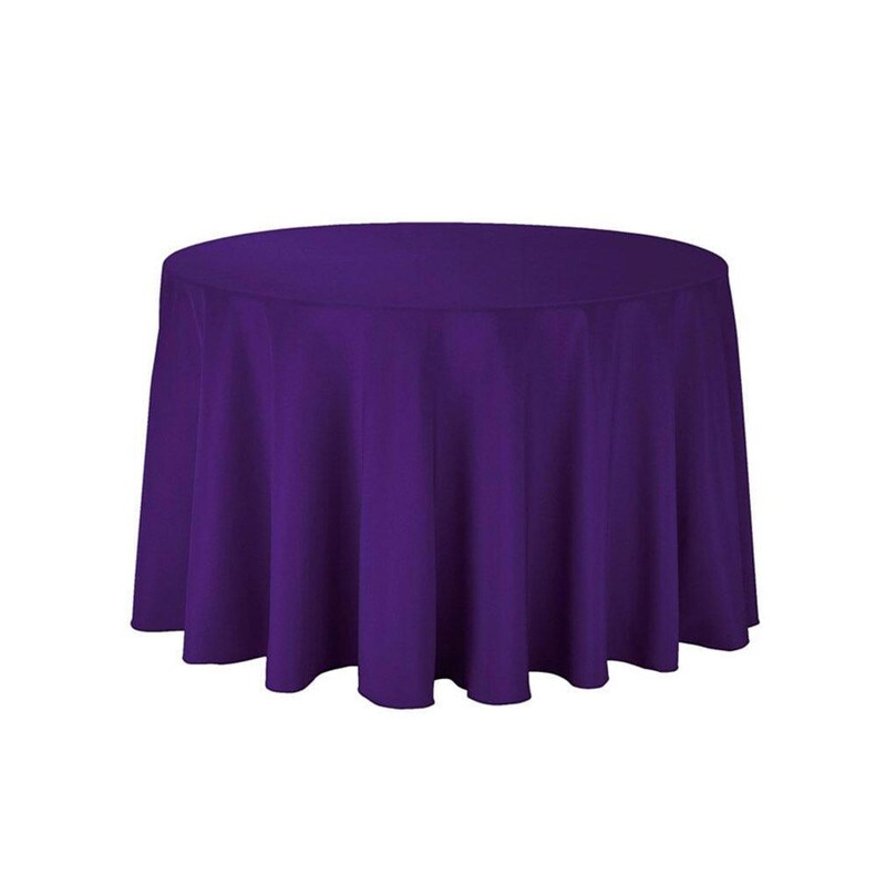 108&#x22; Round Polyester Seamless Tablecloth