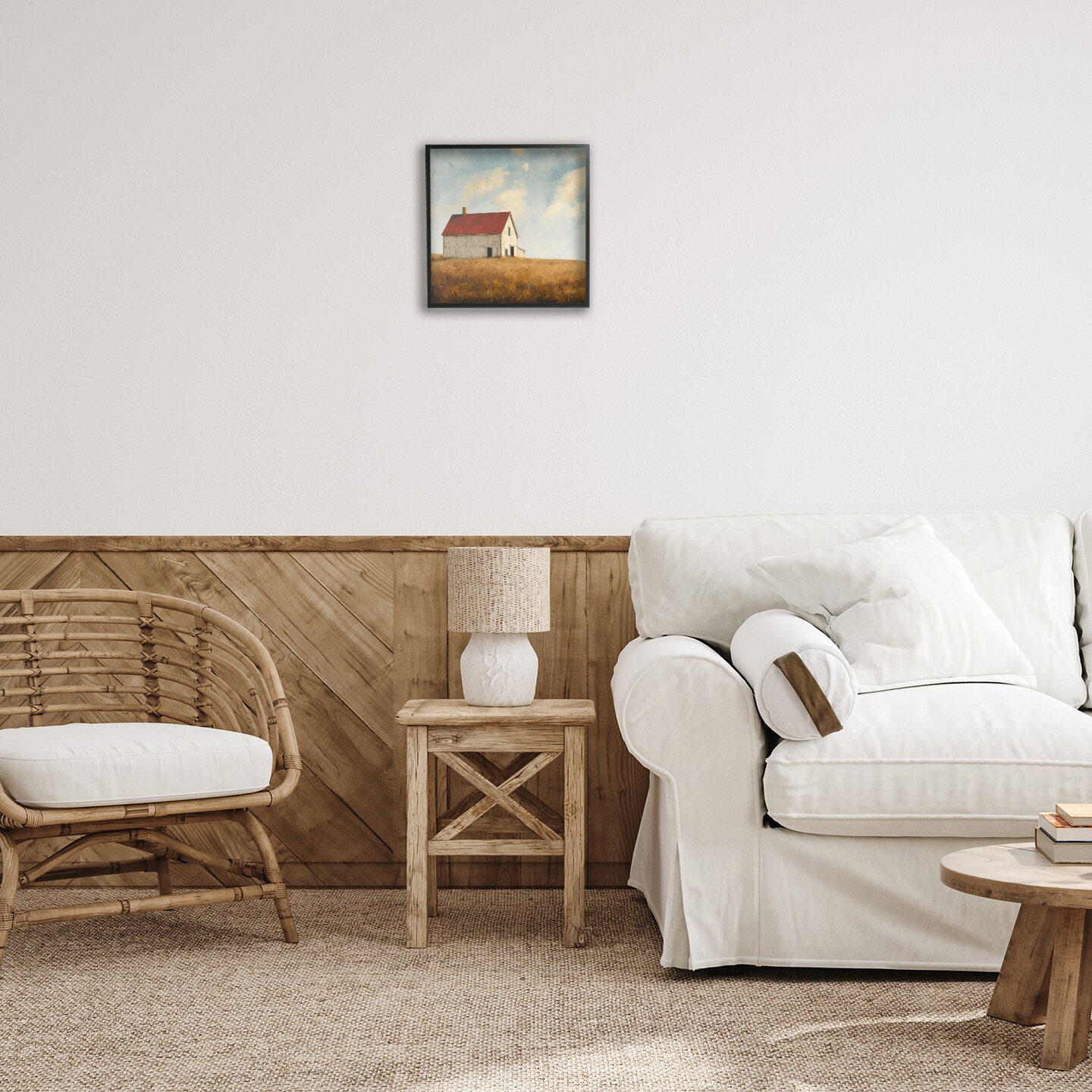 Stupell Industries Barren Farmland Barn Framed Giclee Wall Art Design by Steve Huntziker