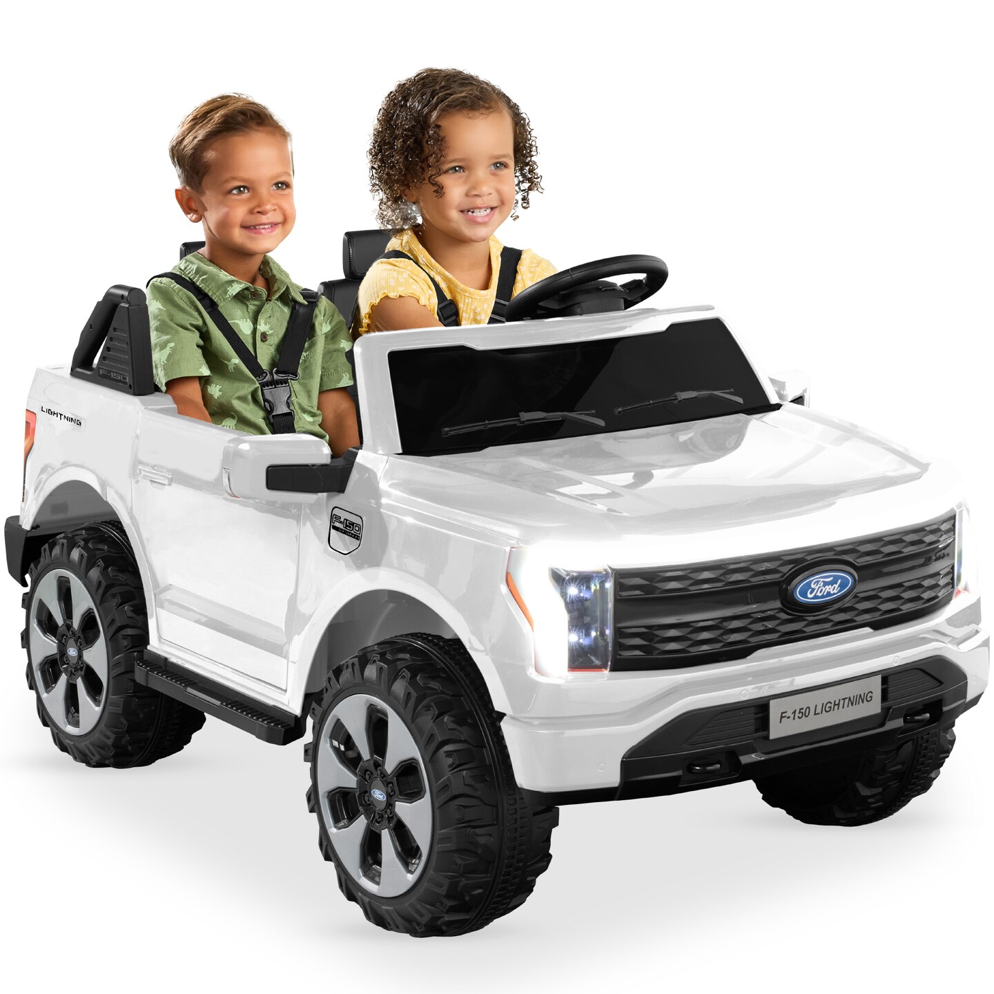 Best Choice Products Kids 24V Ride On Truck Officially Licensed Ford Lightning w/ Remote, LED Lights, 2 Speeds