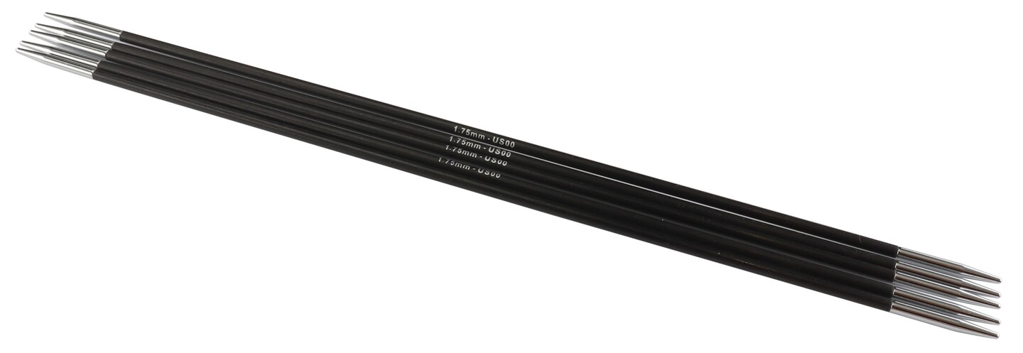 KnitPro-Karbonz Double Point Knitting Needles 6"-Size 00/1.75mm